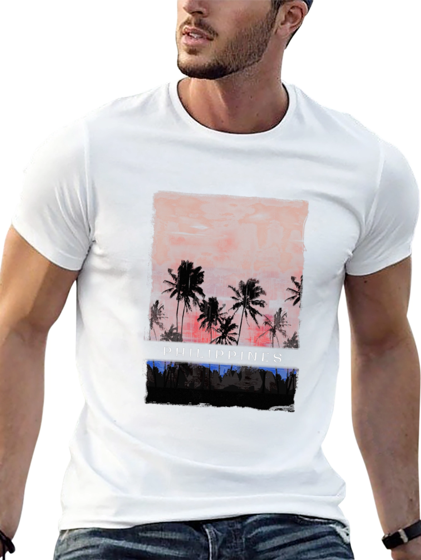 Philippines Sunset Palm Tee