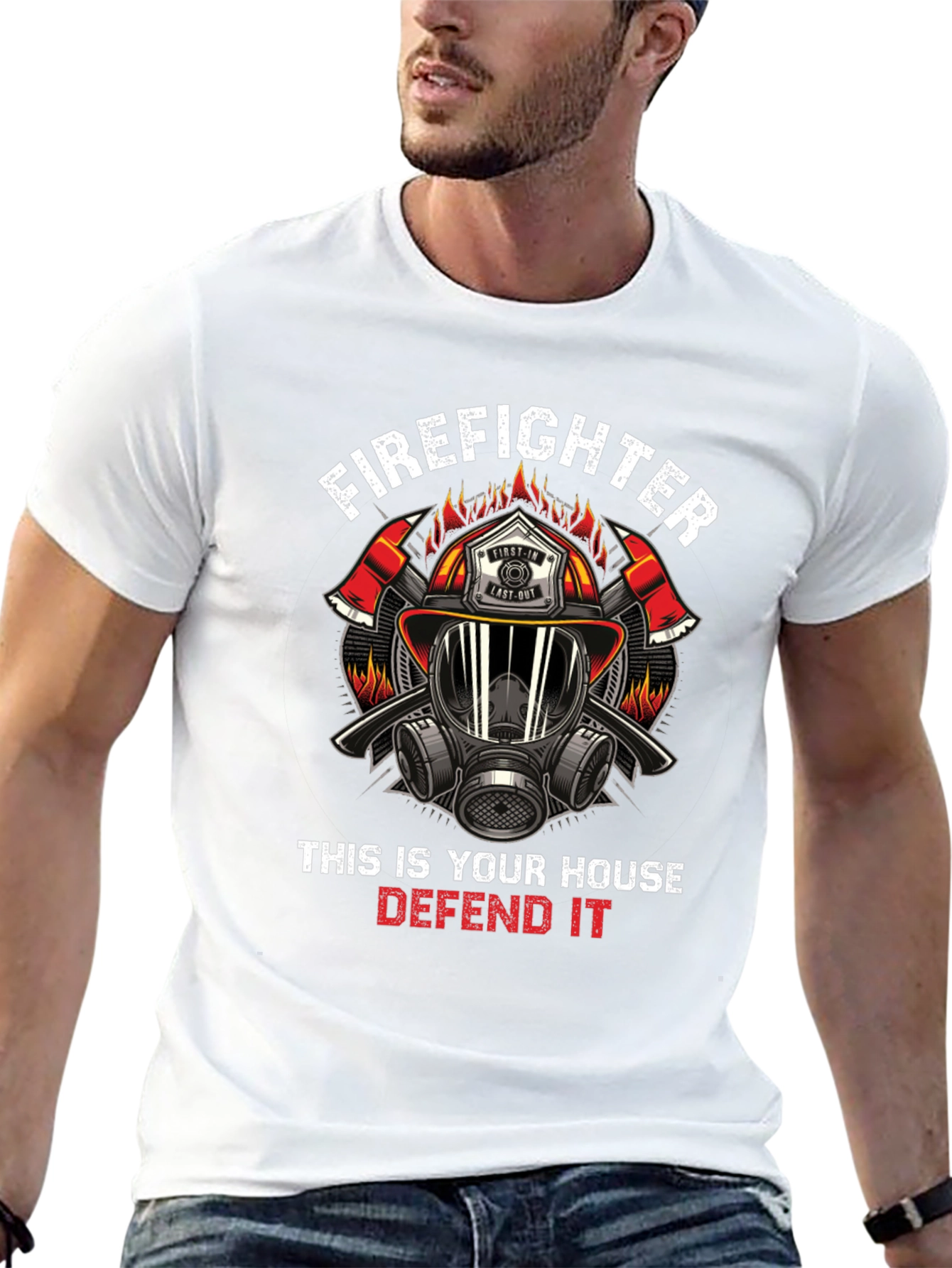 Firefighter House Defense Graphic Tee