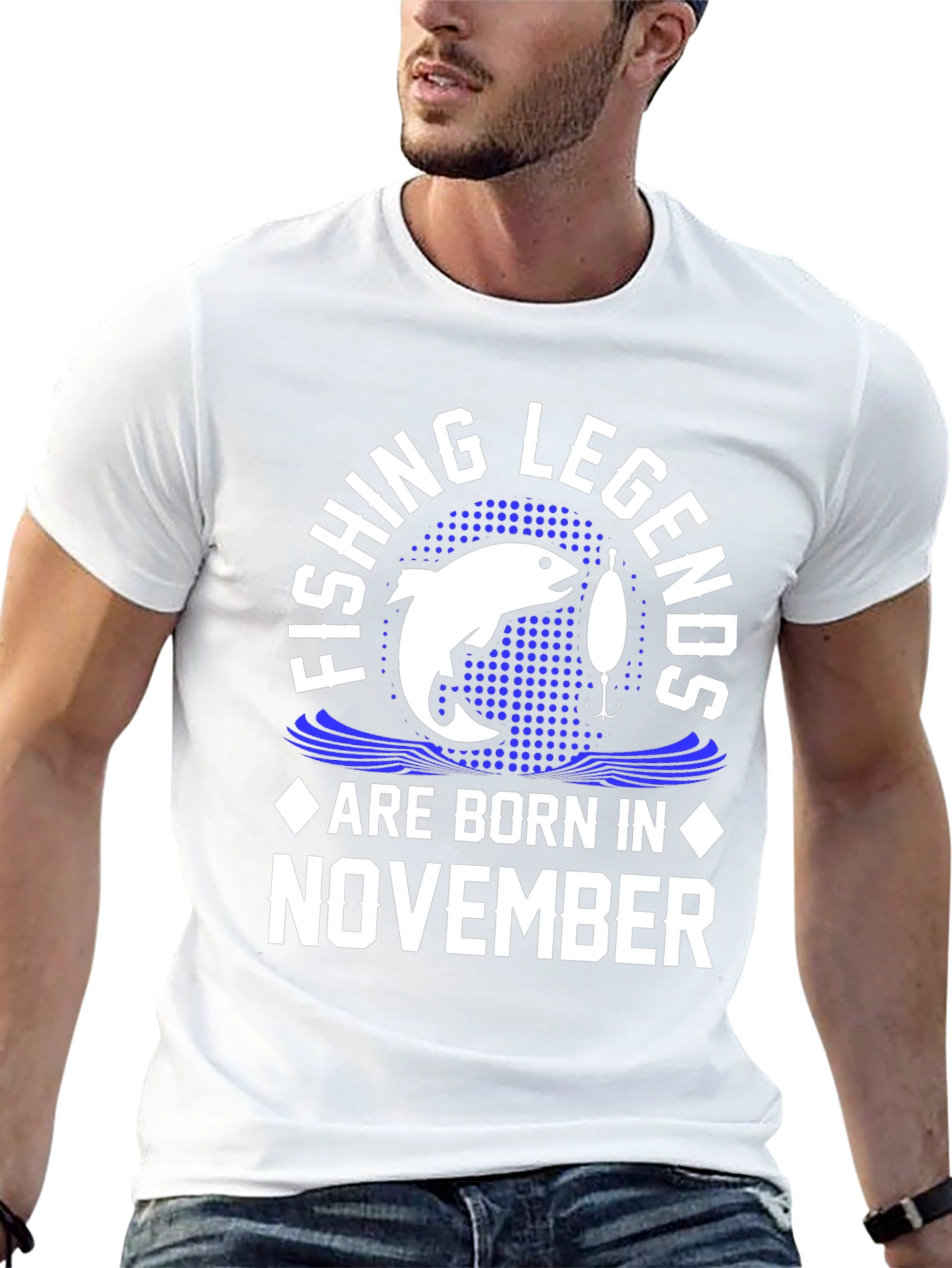 Fishing Legends Born in November Black T-Shirt