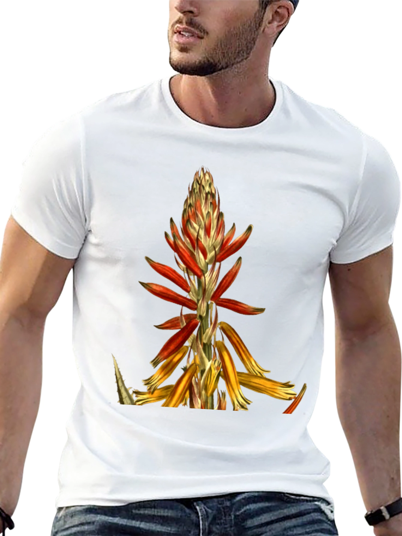 Floral Print Graphic Tee - Black T-Shirt