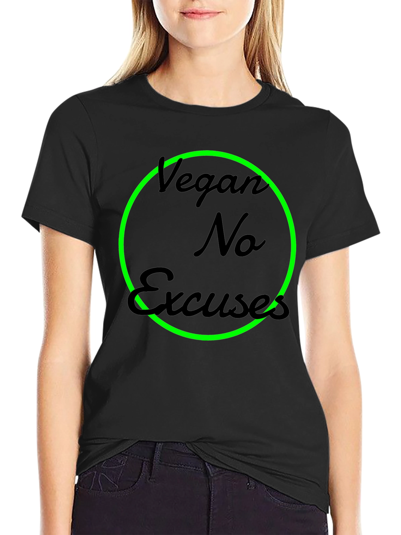 Vegan No Excuses Black T-Shirt - Plant Based Lifestyle