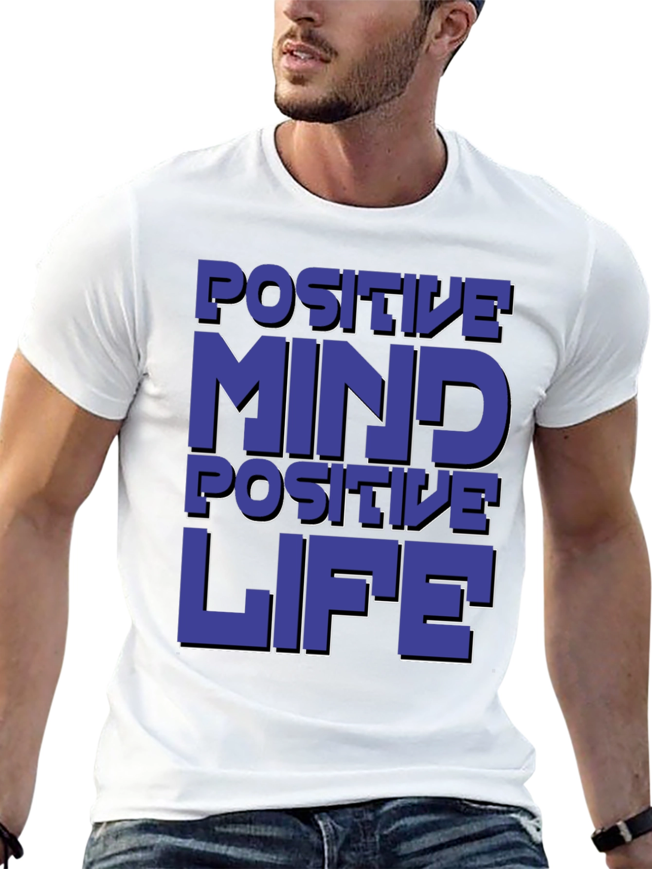 Positive Mind Positive Life Graphic T-Shirt