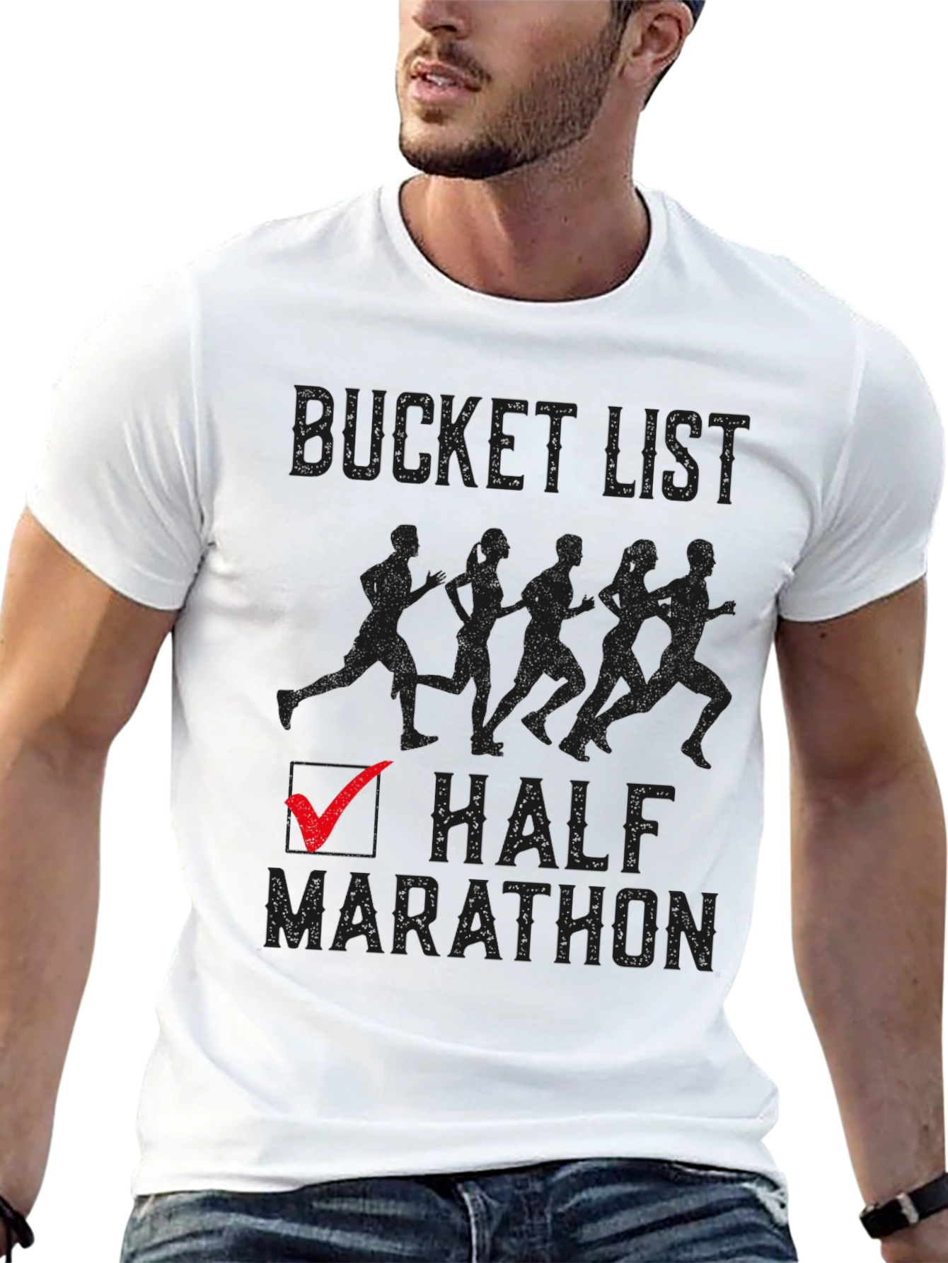 Bucket List Half Marathon Checked T-Shirt