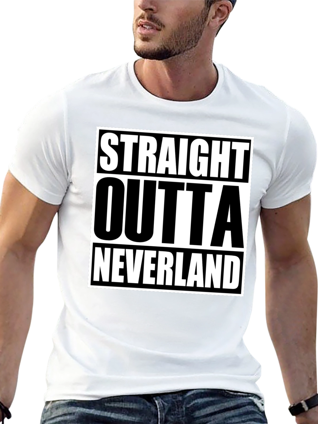 Straight Outta Neverland Black T-Shirt