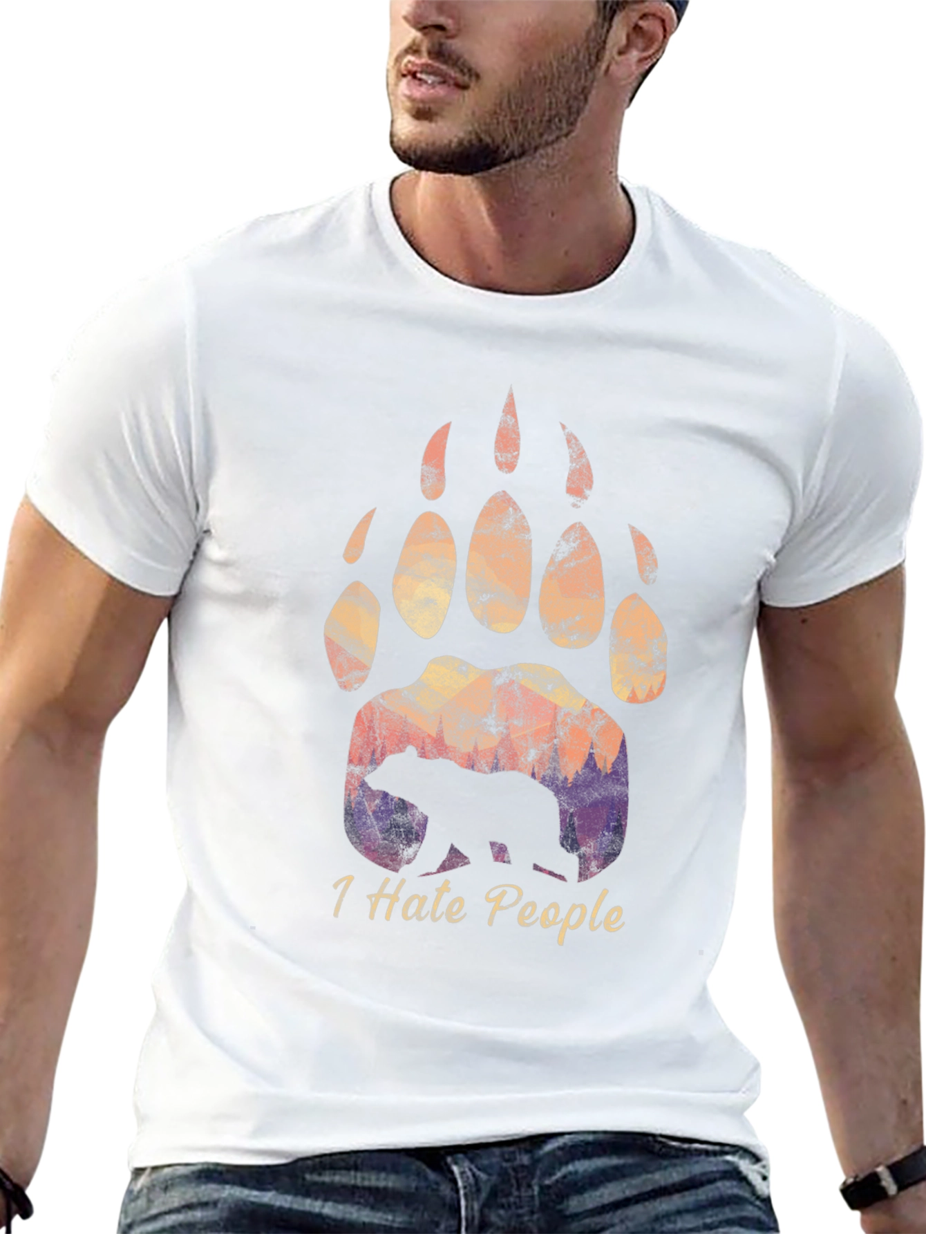I Hate People Bear Paw T-Shirt