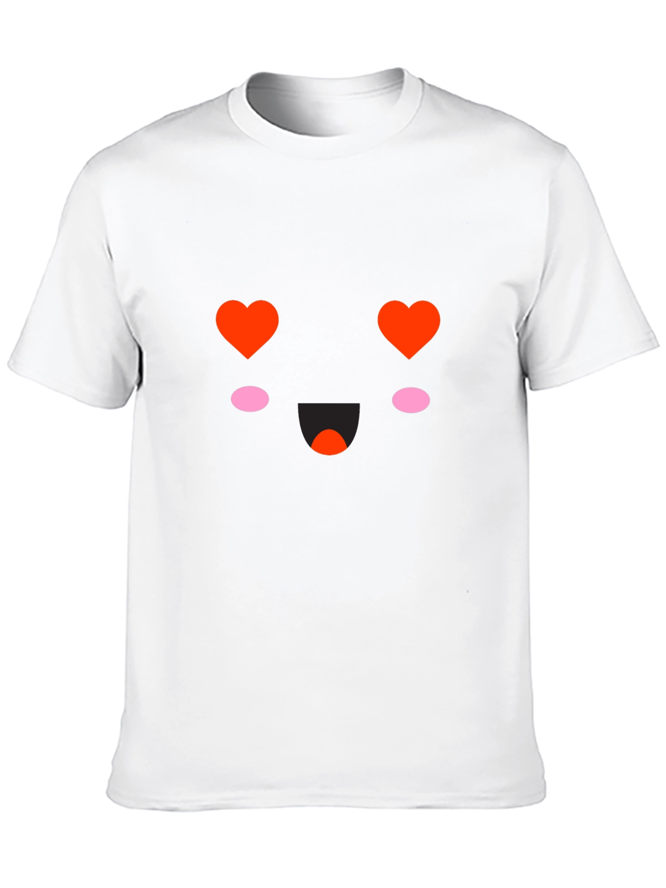 Kawaii Heart Eyes Black T-Shirt