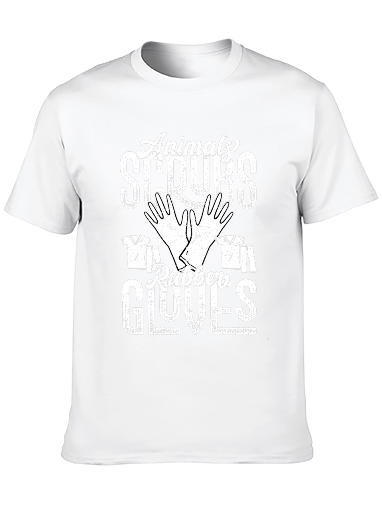 Animals Scrubs Rubber Gloves Tee - Veterinary T-Shirt