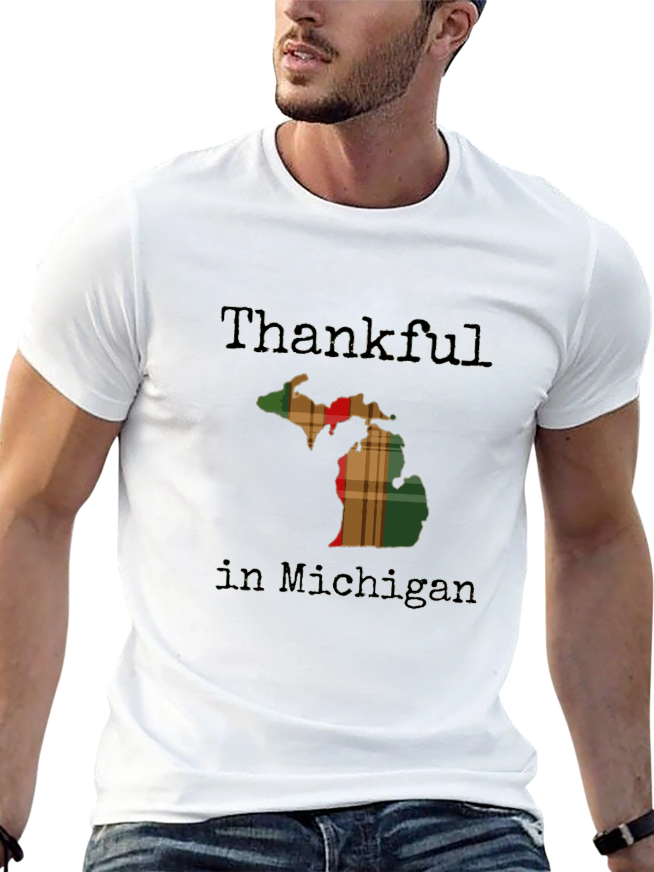 Thankful in Michigan Graphic T-Shirt