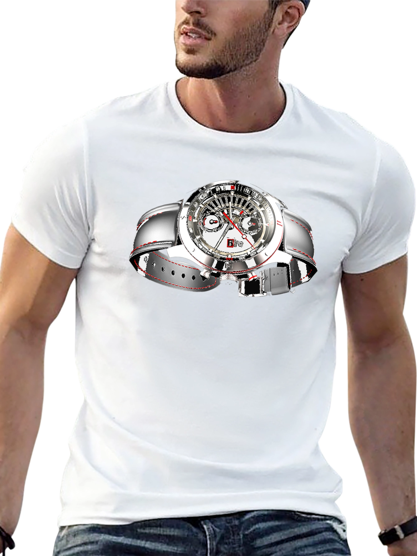 Stylish Black Watch Graphic Tee