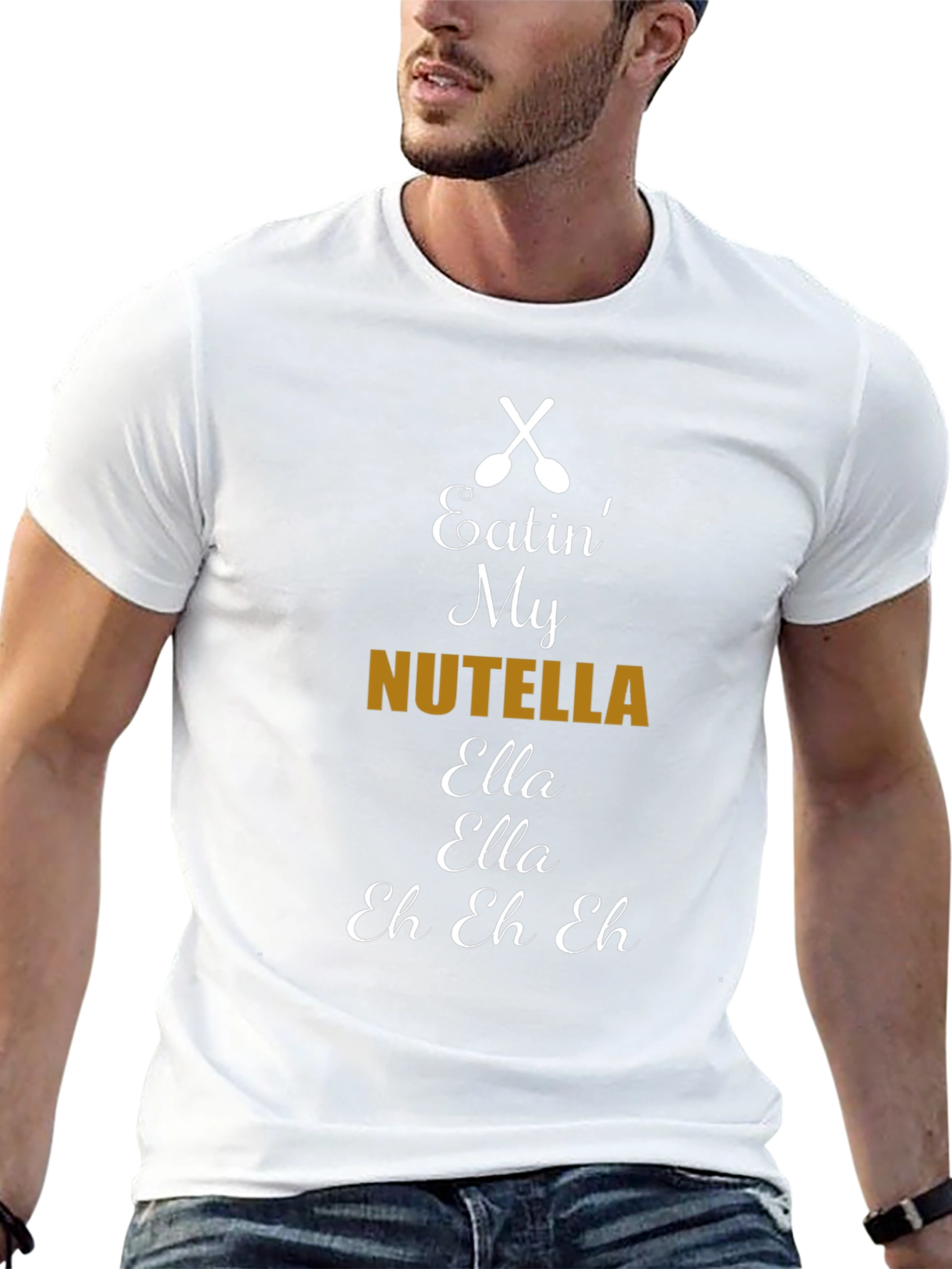 Nutella Lyric T-Shirt: Black Cotton Blend Comfortable Fit