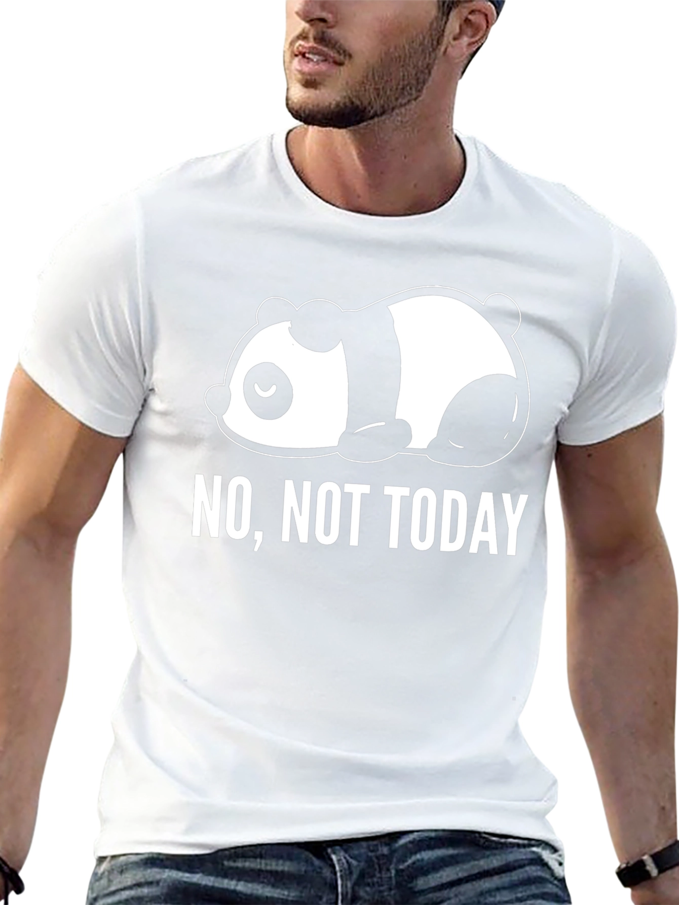 No Not Today Panda Graphic Tee - Black