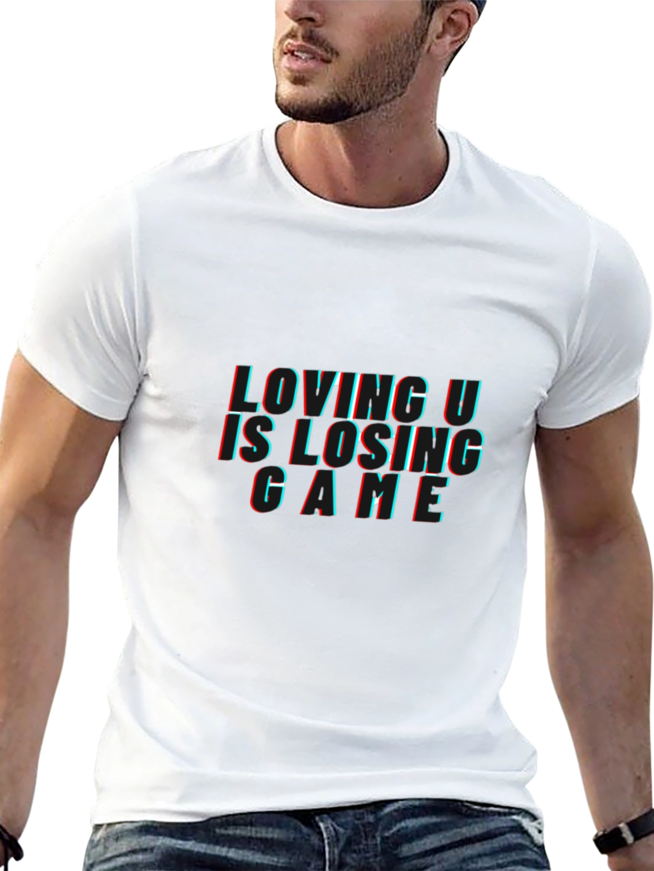 Loving U is Losing Game Black Graphic Tee