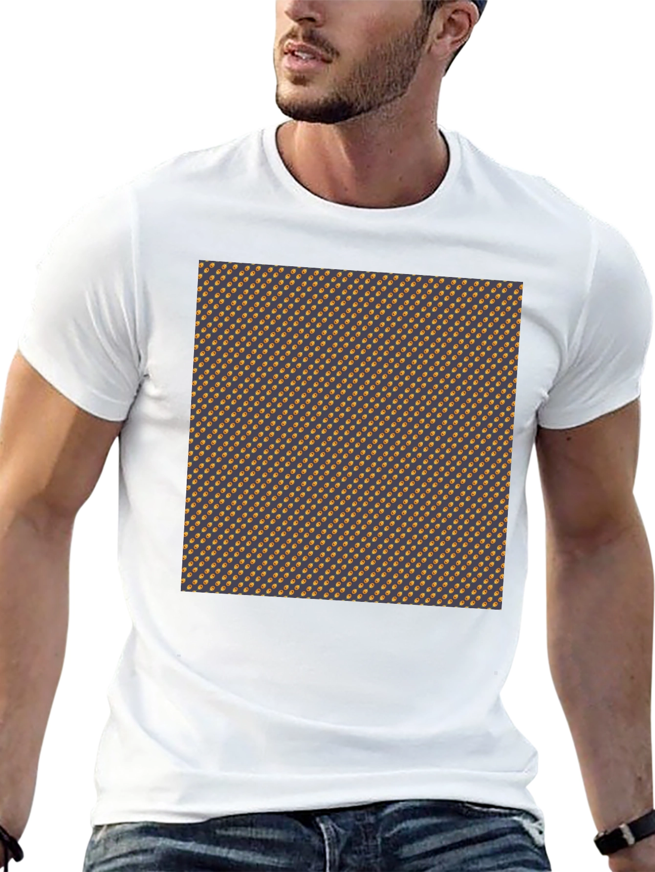 Patterned Crewneck T-Shirt - Modern Style