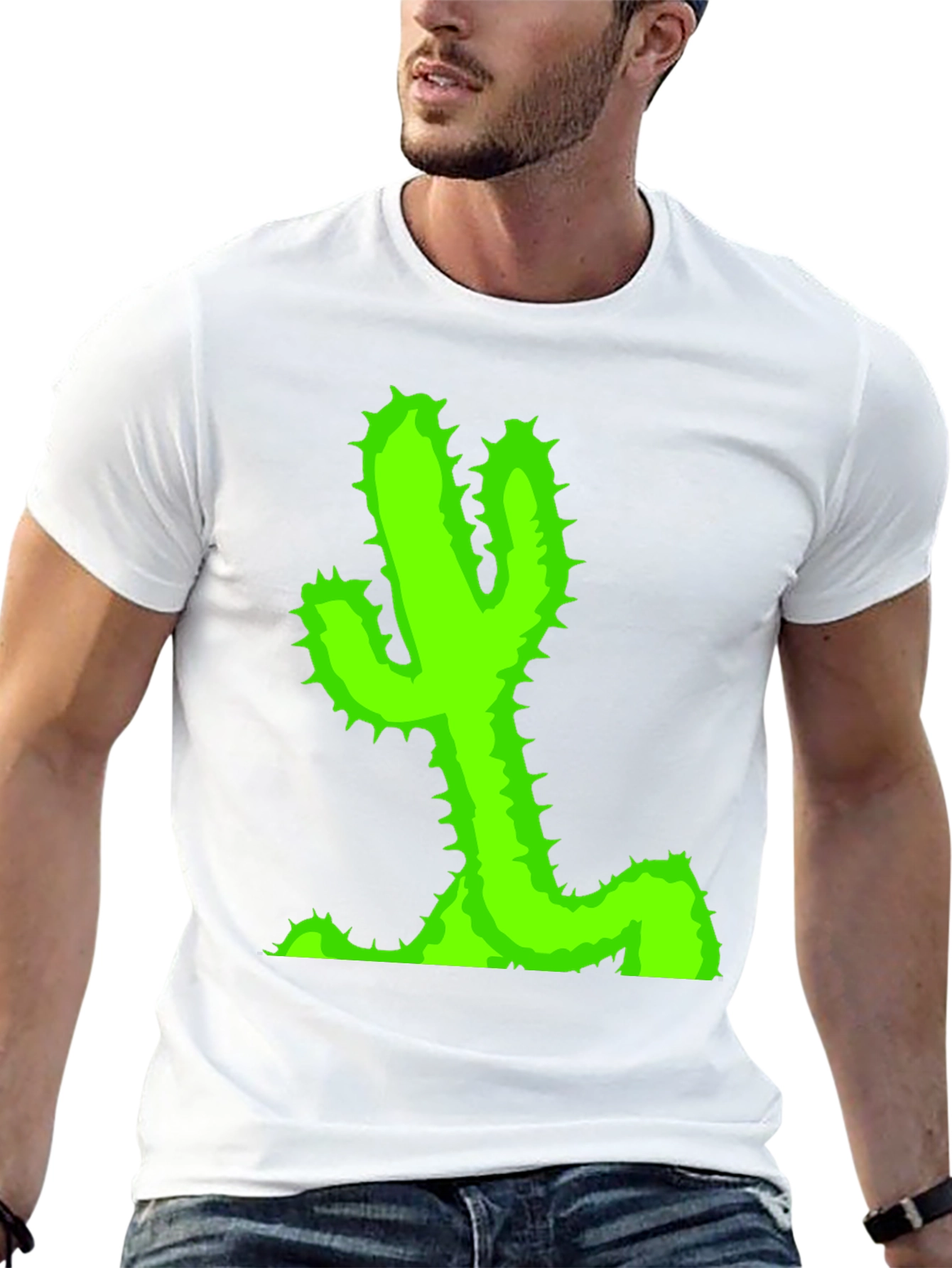 Cactus Graphic T-Shirt - Black Casual Tee