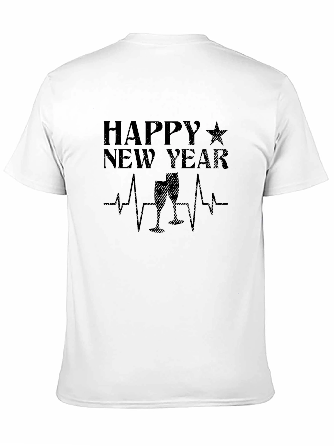 Happy New Year Graphic Tee - Black