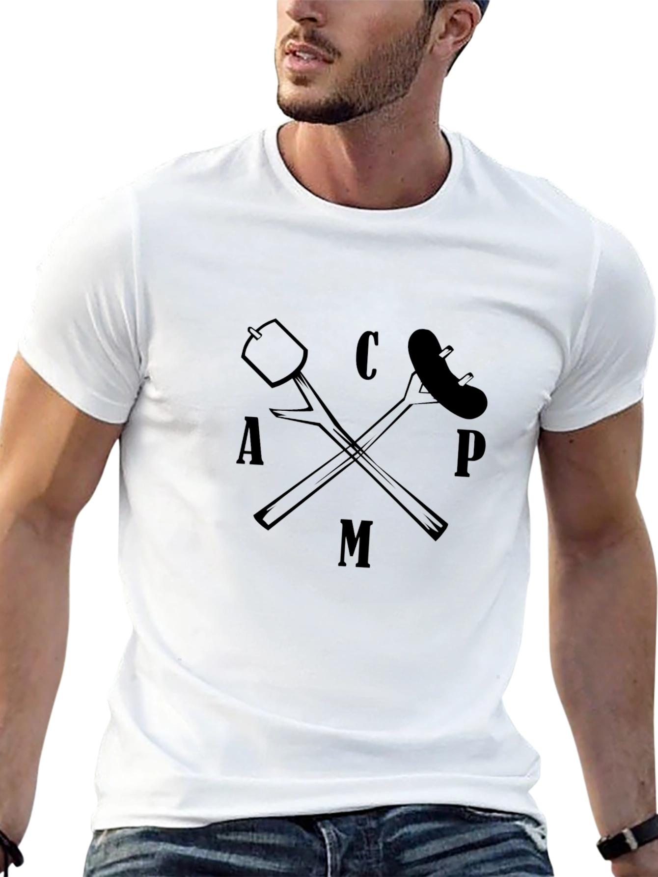 CAMP T-Shirt: Marshmallow & Sausage Camping Tee