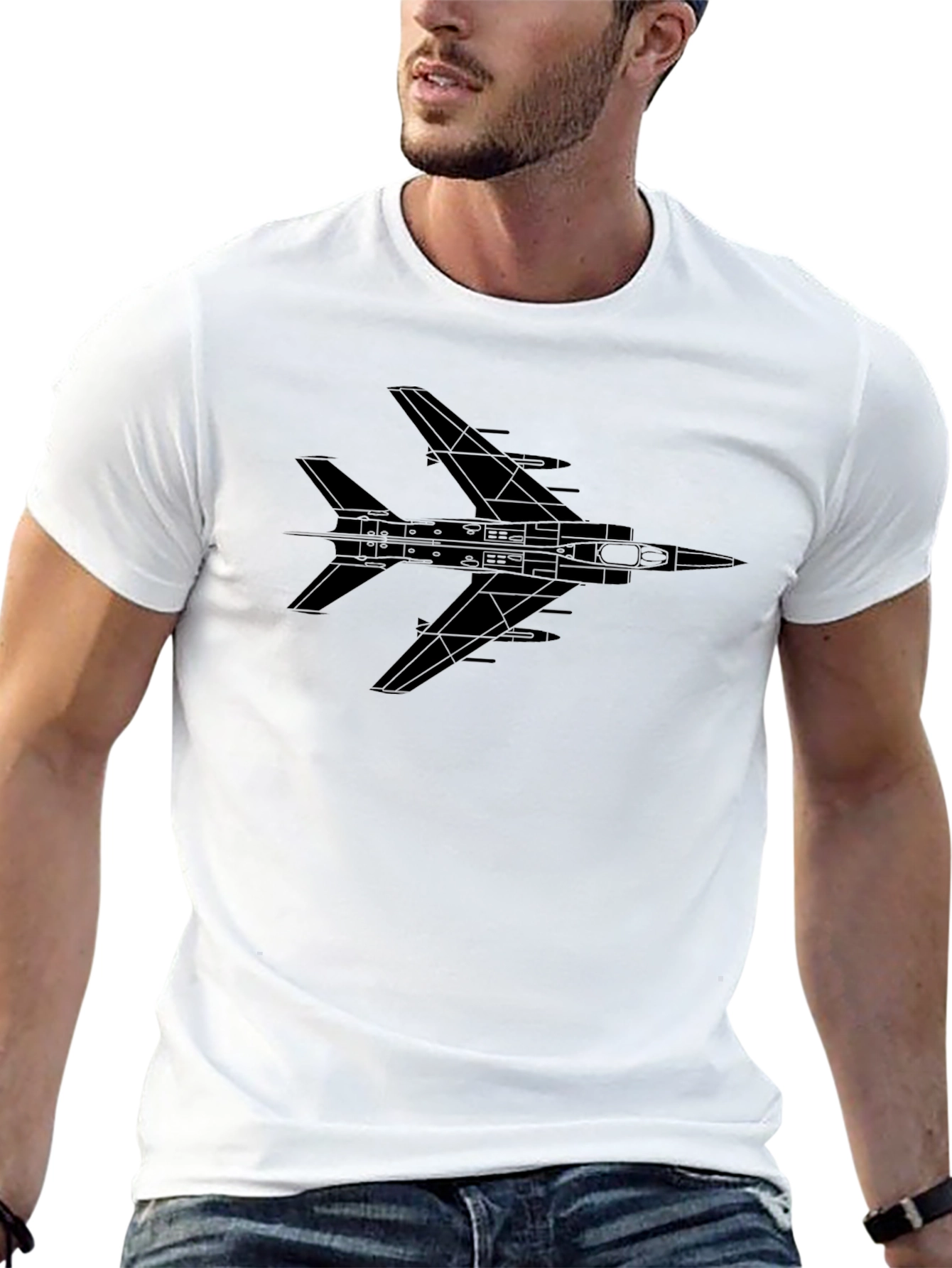 Jet Fighter Graphic Tee - Black
