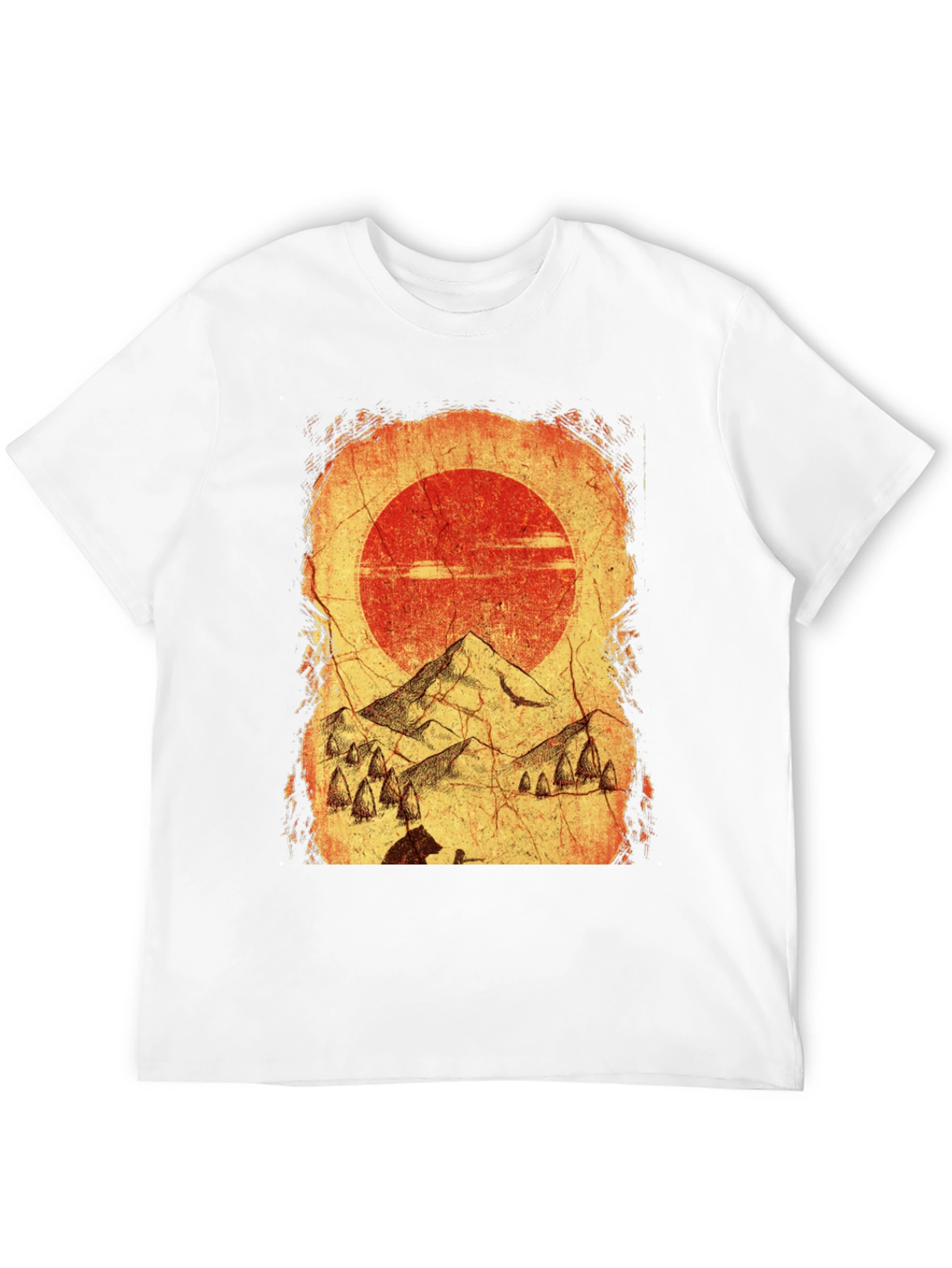Mountain Scene Graphic Tee - Black