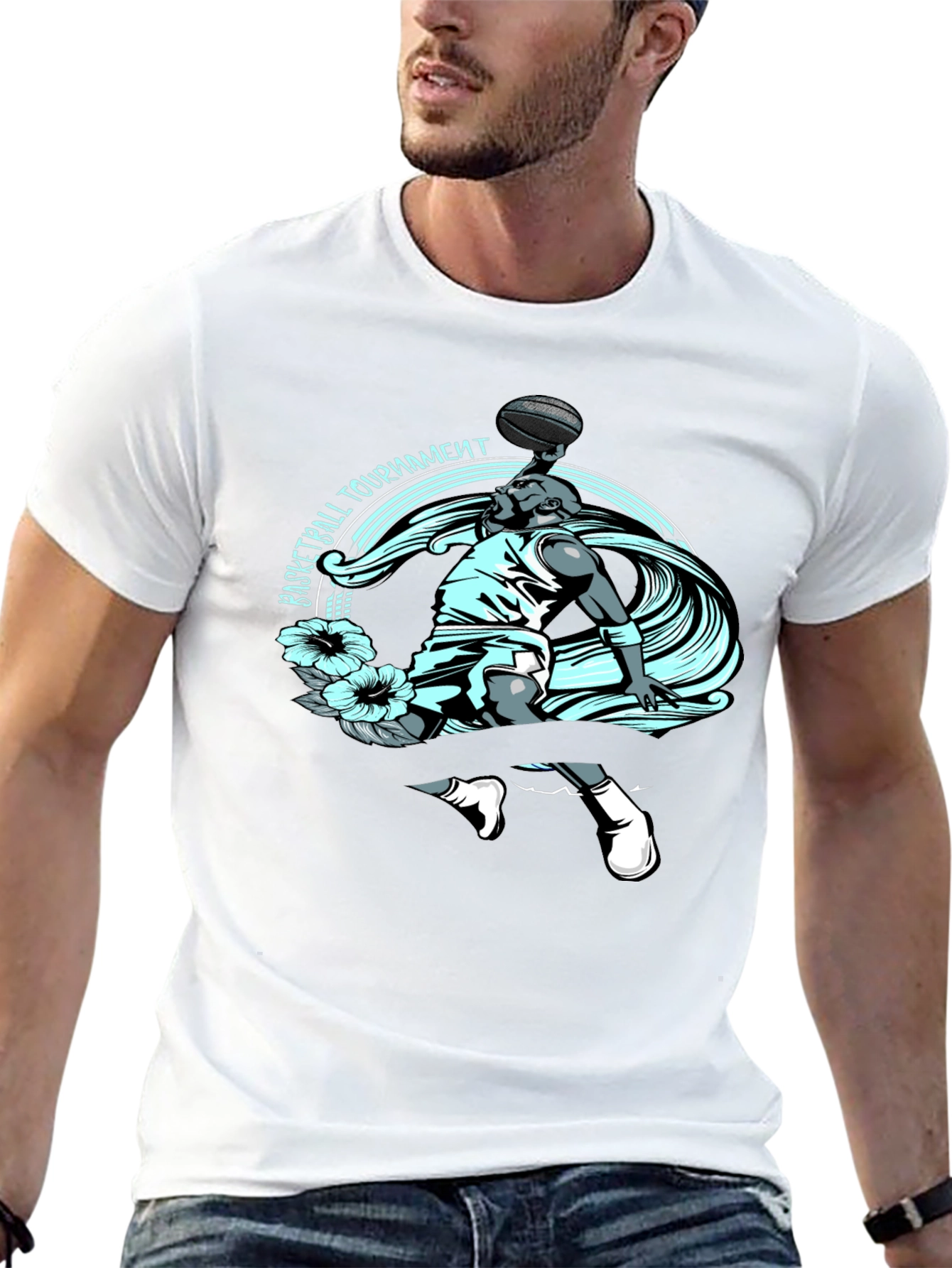Basketball Tournament Graphic Tee - Black