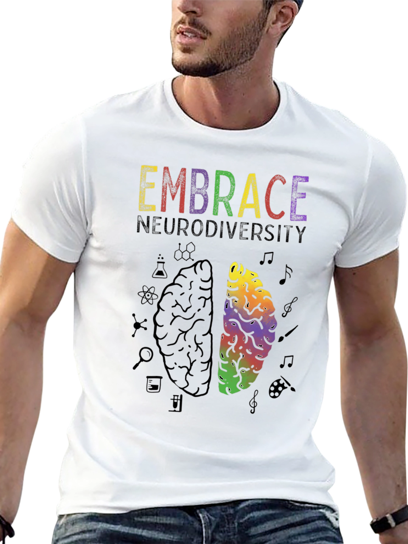 Embrace Neurodiversity Brain Graphic Tee