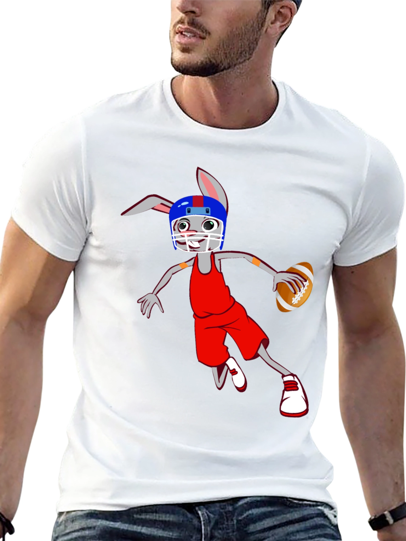 Bunny Football T-Shirt - Catch the Fun!