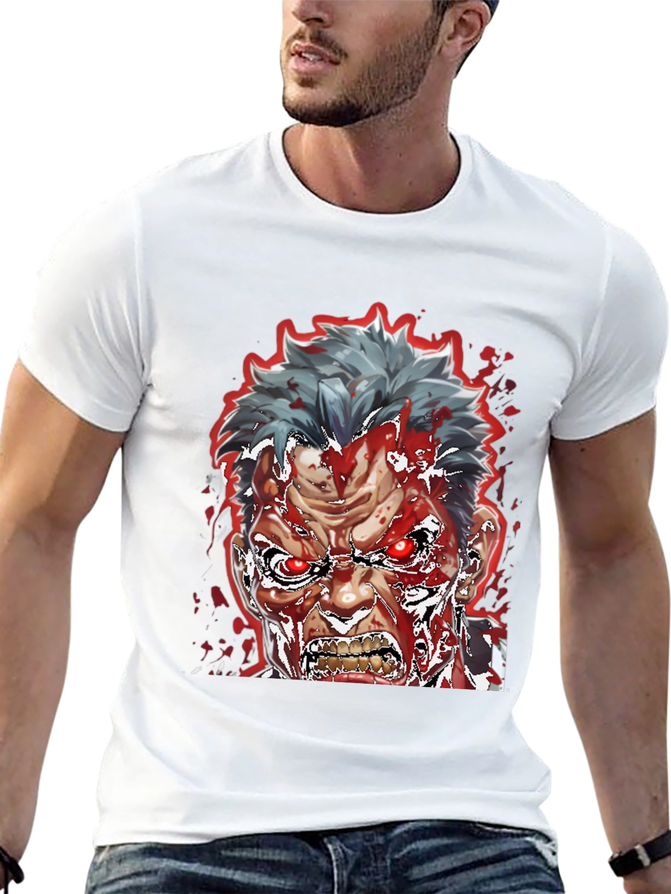 Bloody Anime Rage T-Shirt - Mens Graphic Tee