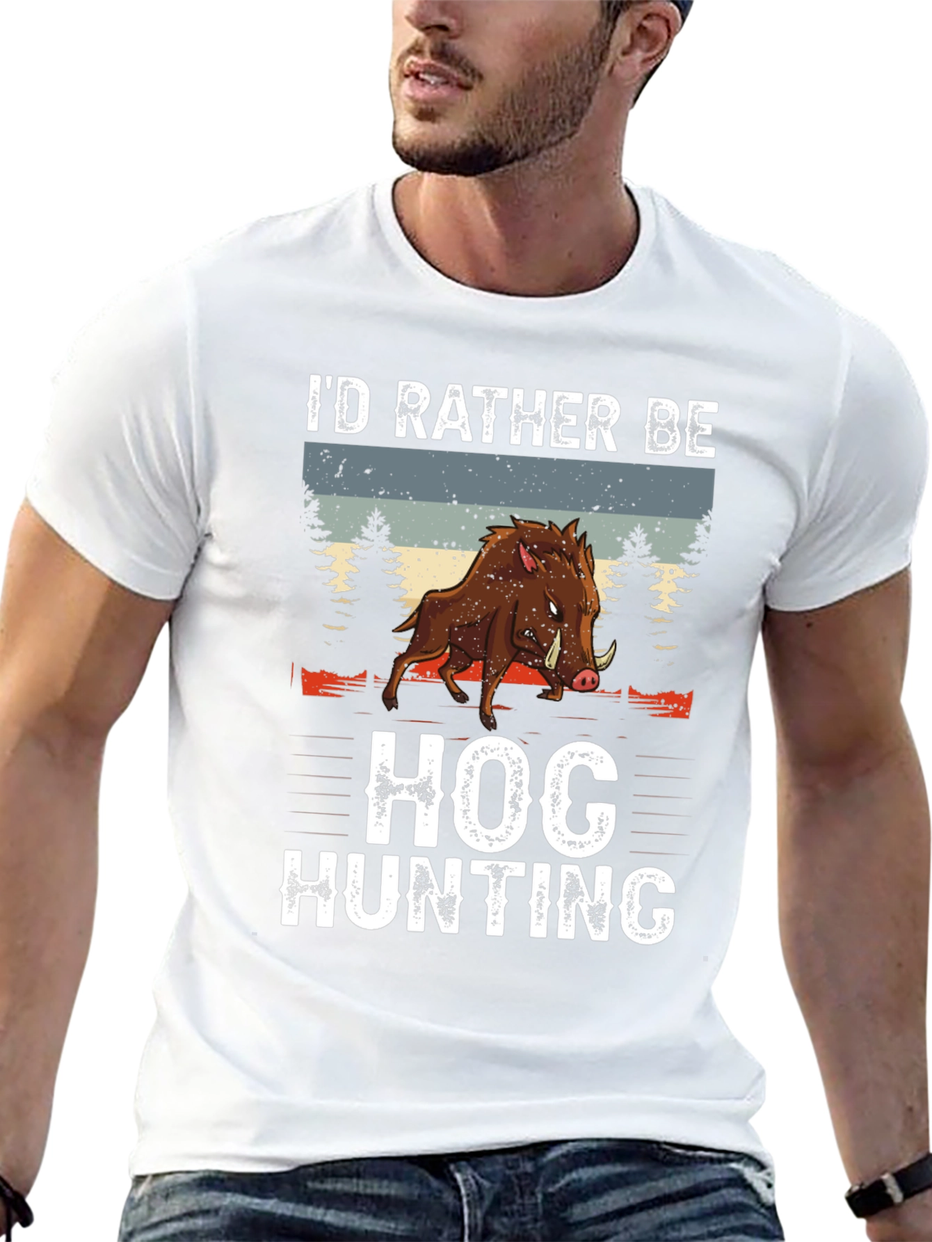 Hog Hunting Tee: Id Rather Be Hunting Shirt
