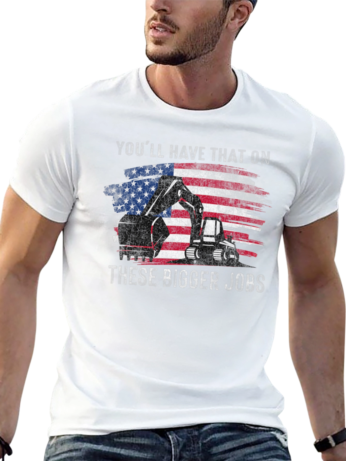 American Flag Heavy Equipment T-Shirt