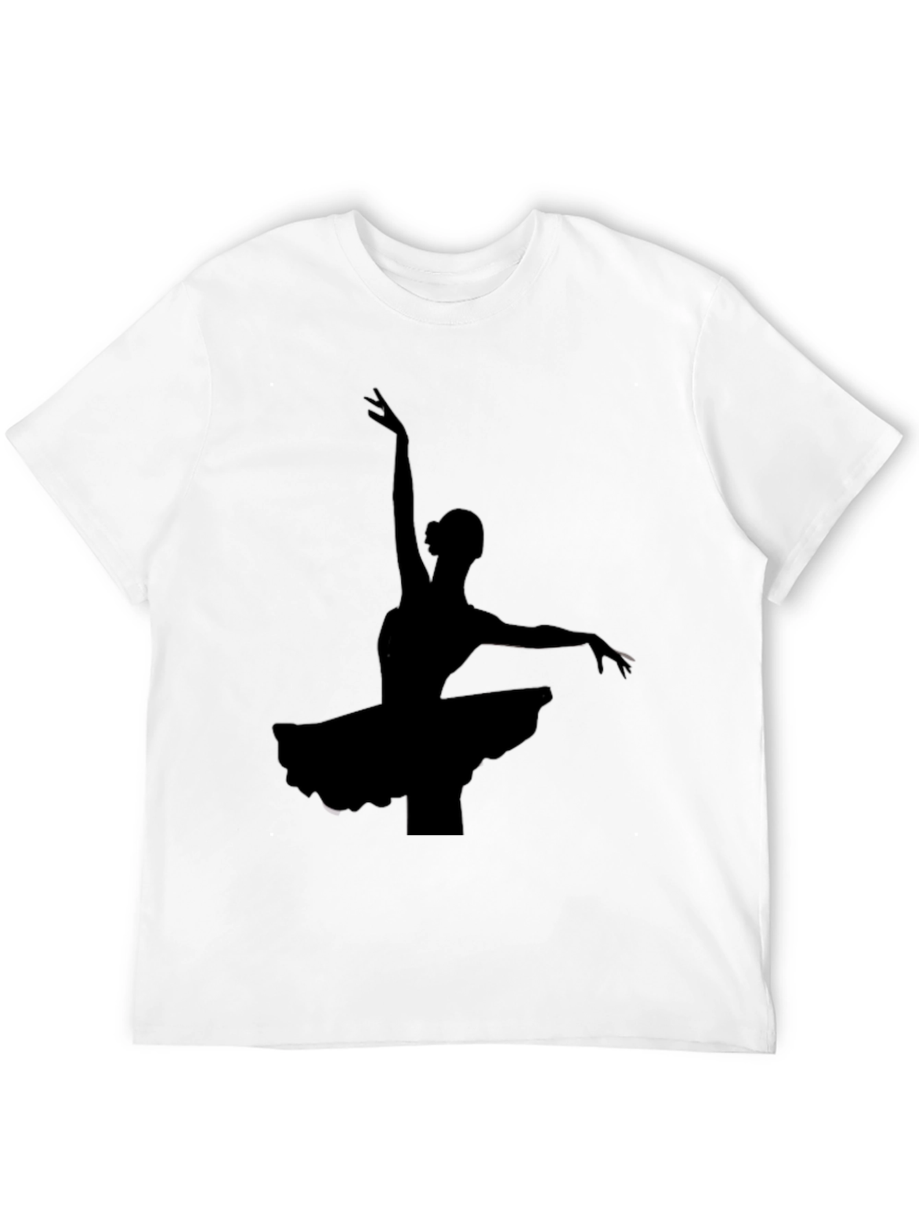 Elegant Ballerina Silhouette Black T-Shirt