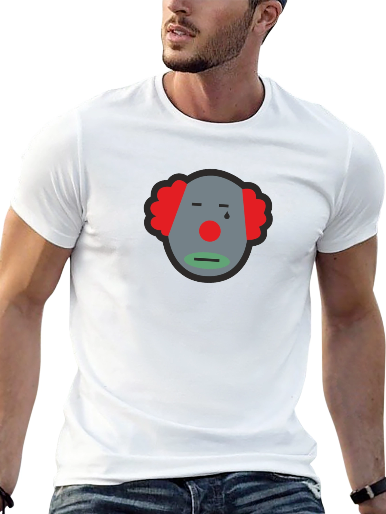 Sad Clown Graphic Tee - Unisex Black Cotton T-Shirt