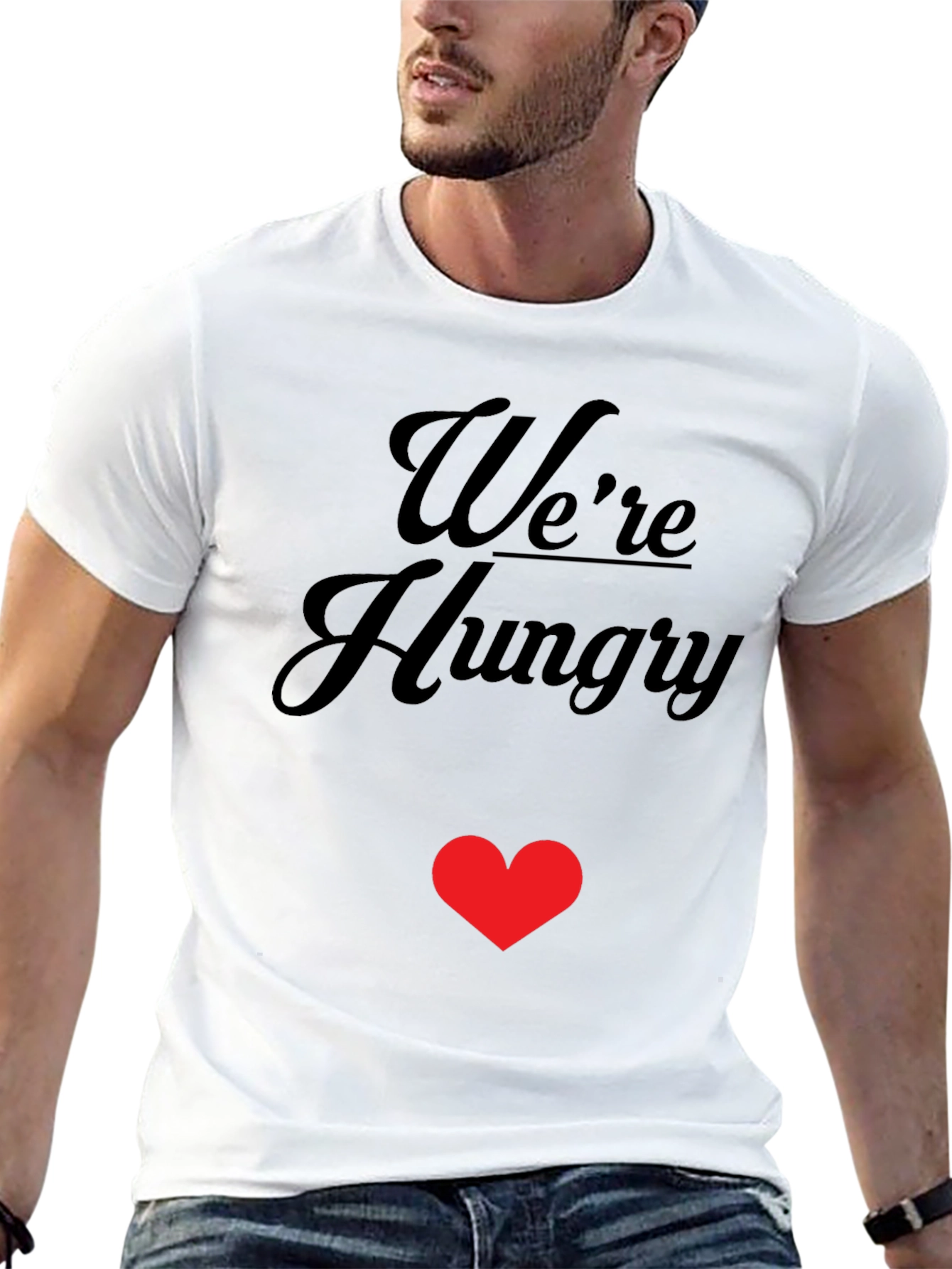 Were Hungry Heart Graphic Tee - Black Casual Shirt