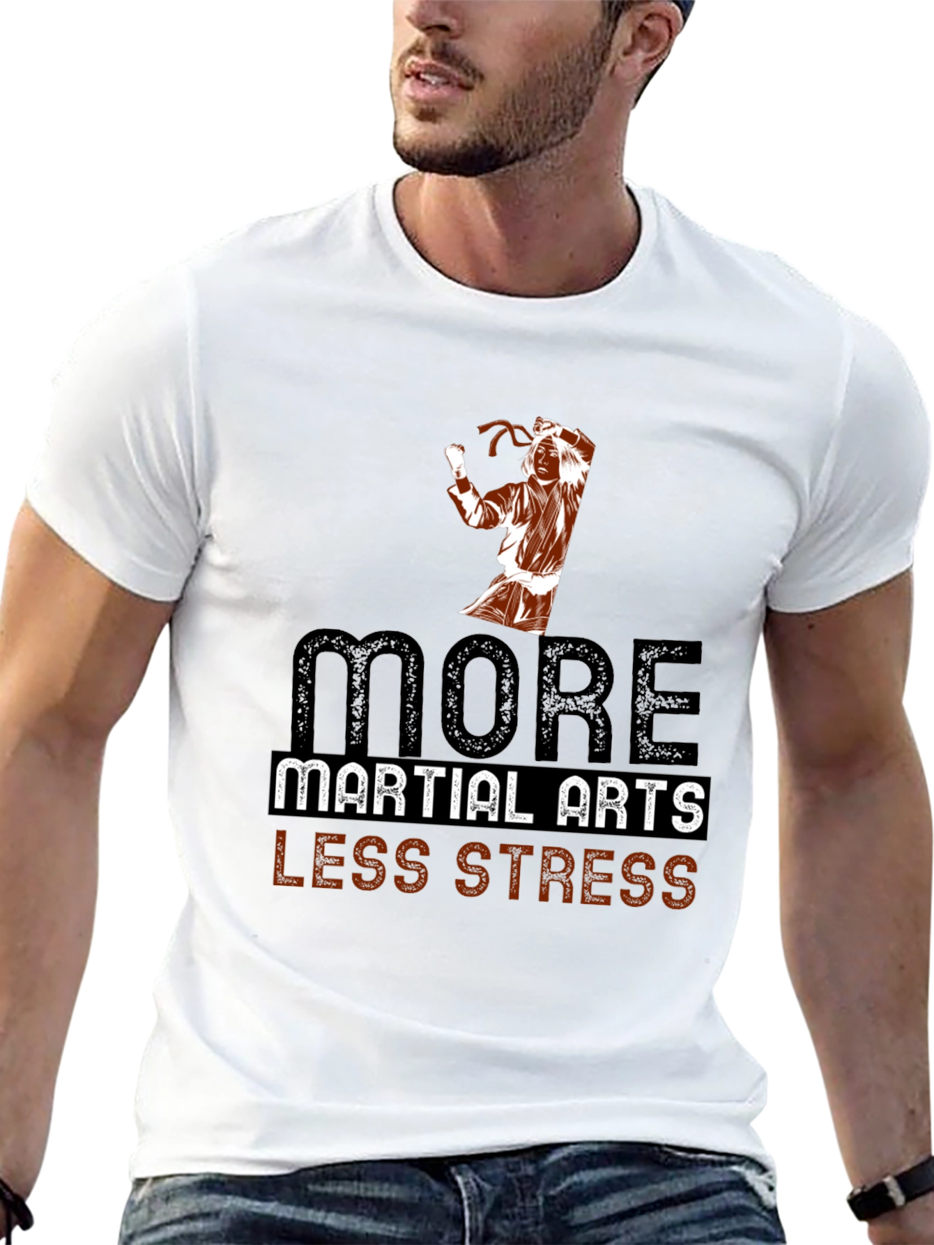 Martial Arts Less Stress Graphic T-Shirt