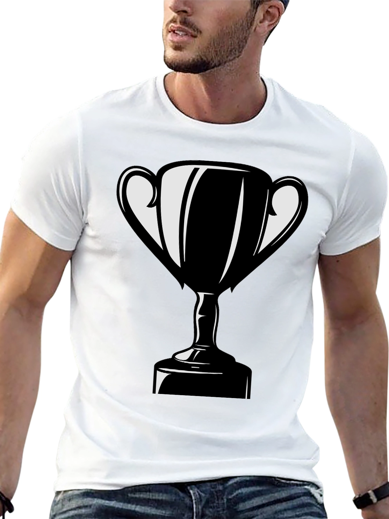 Trophy Graphic T-Shirt - Black Cotton Blend