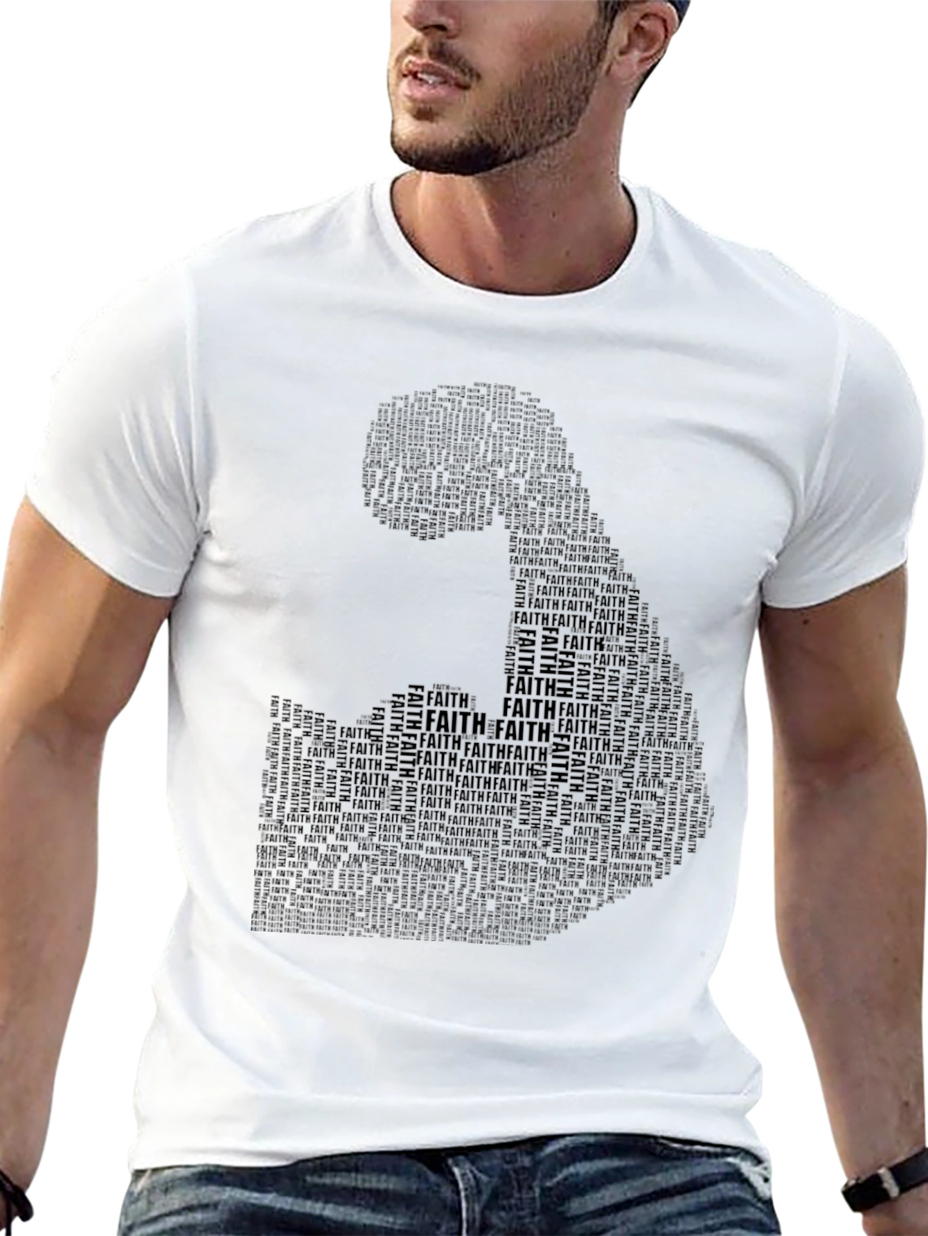Faith Muscle Graphic Black T-Shirt