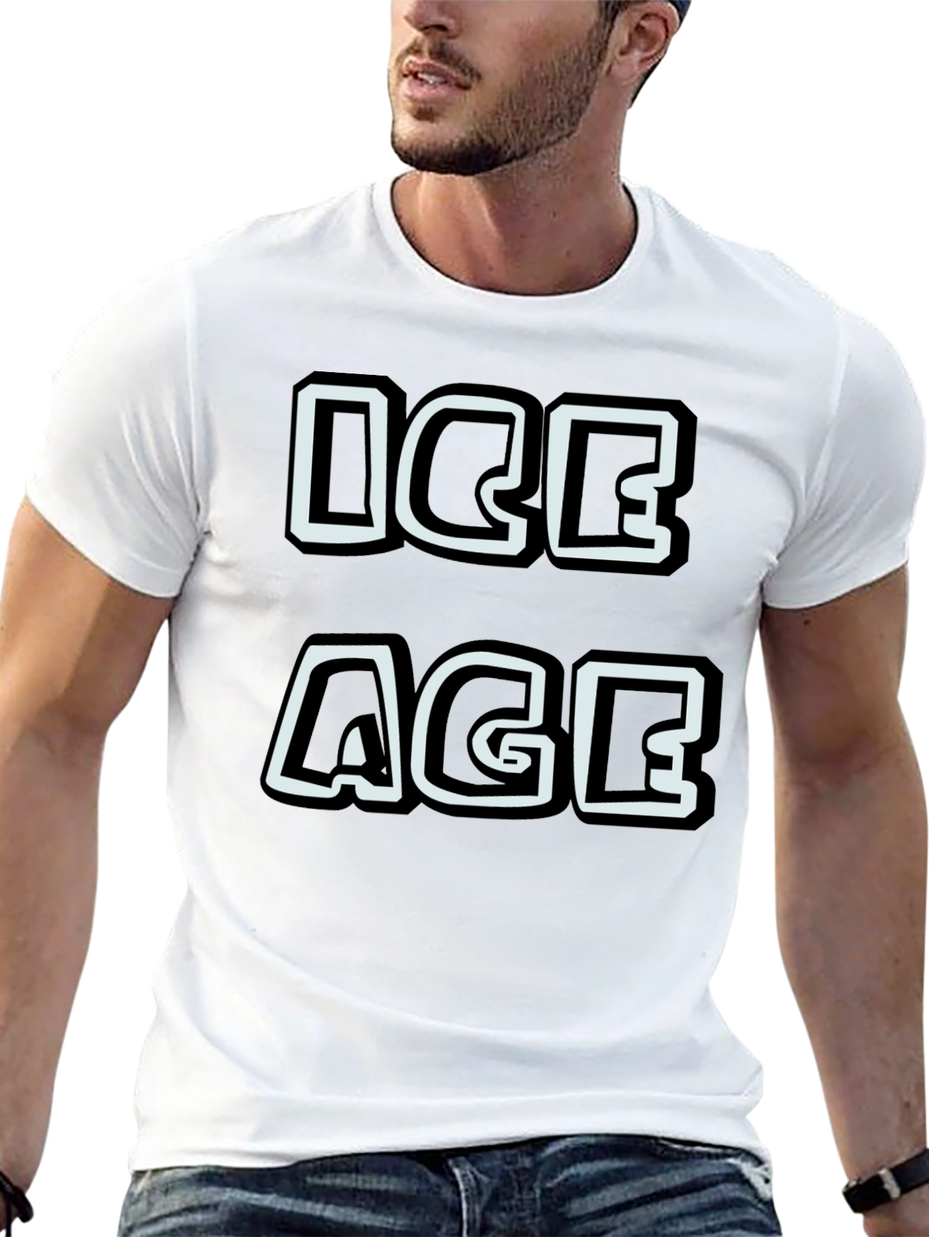 Ice Age Graphic Print Black T-Shirt