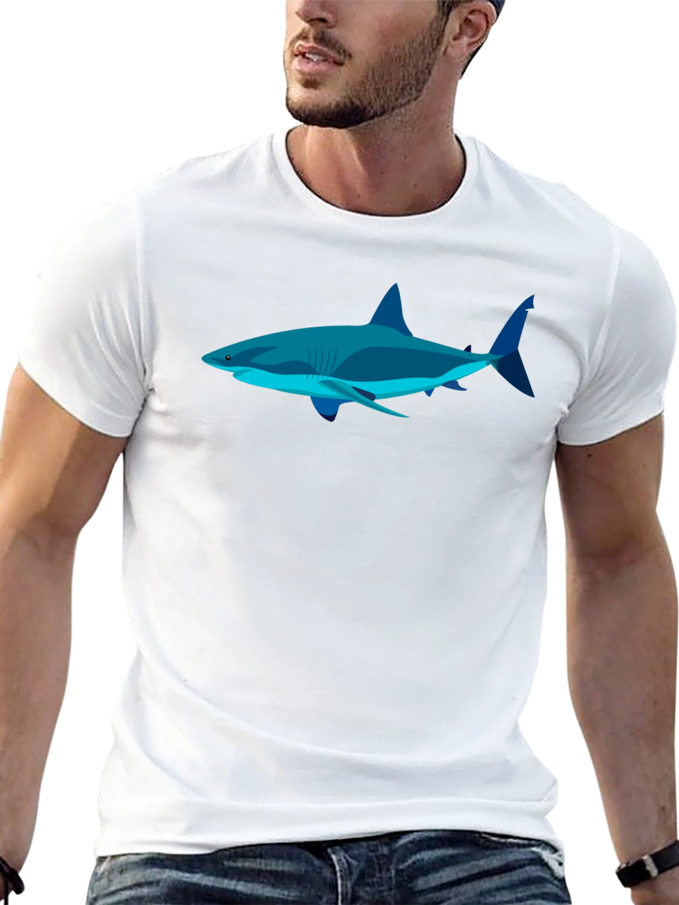 Shark Graphic Tee - Cool Blue Sea Predator