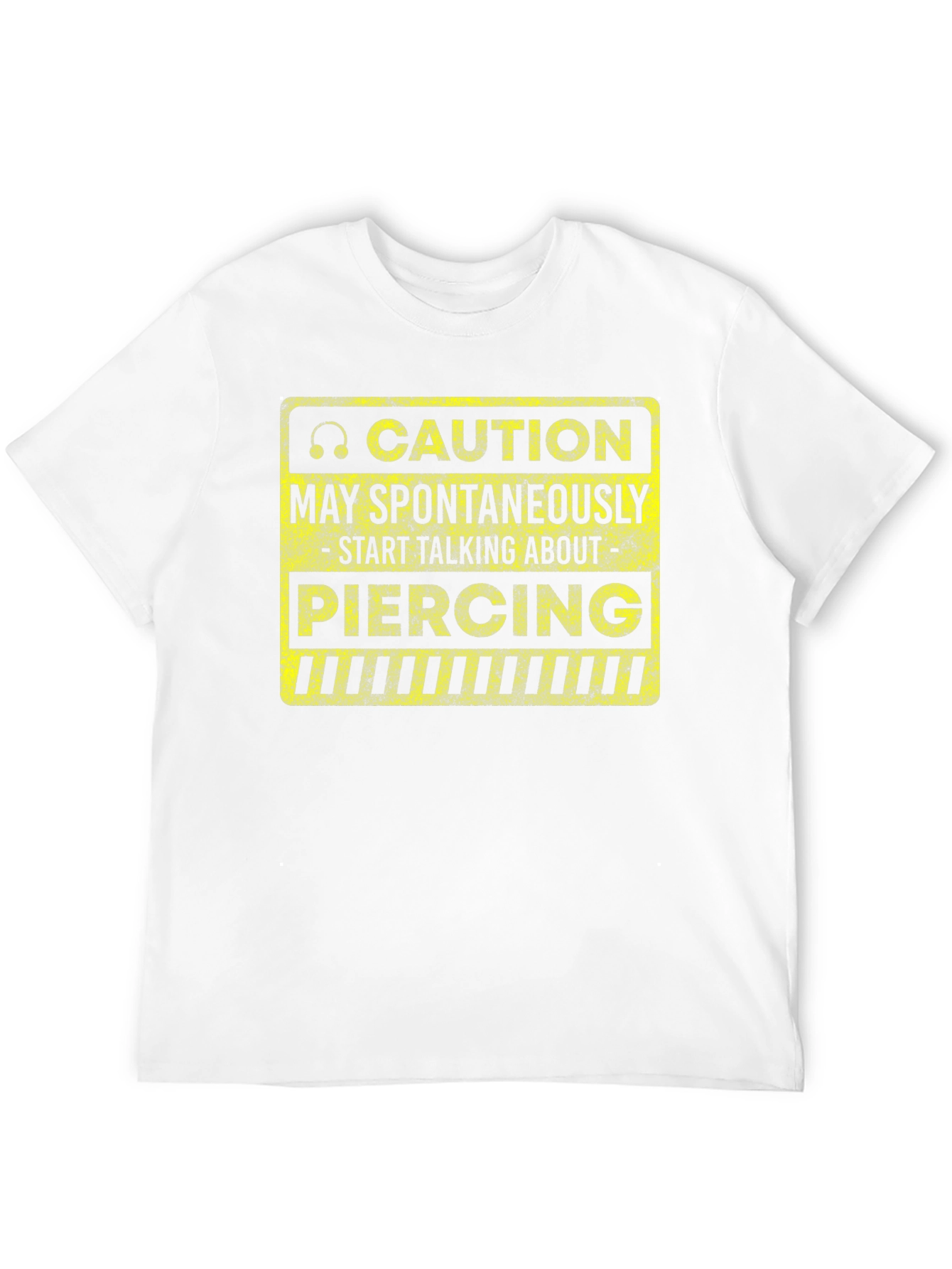 Caution Piercing T-Shirt - Spontaneous Talk Warning