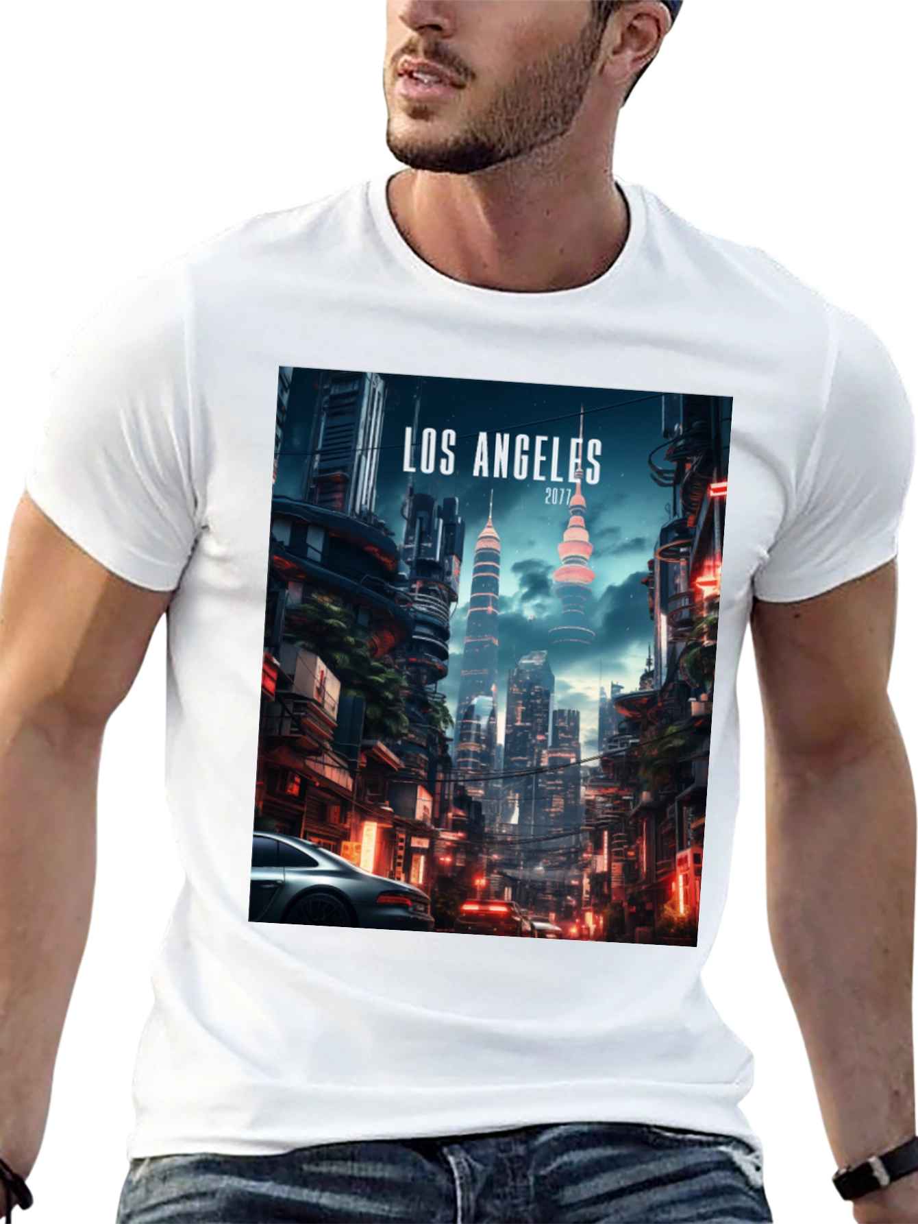 Cyberpunk Los Angeles 2077 Graphic Tee