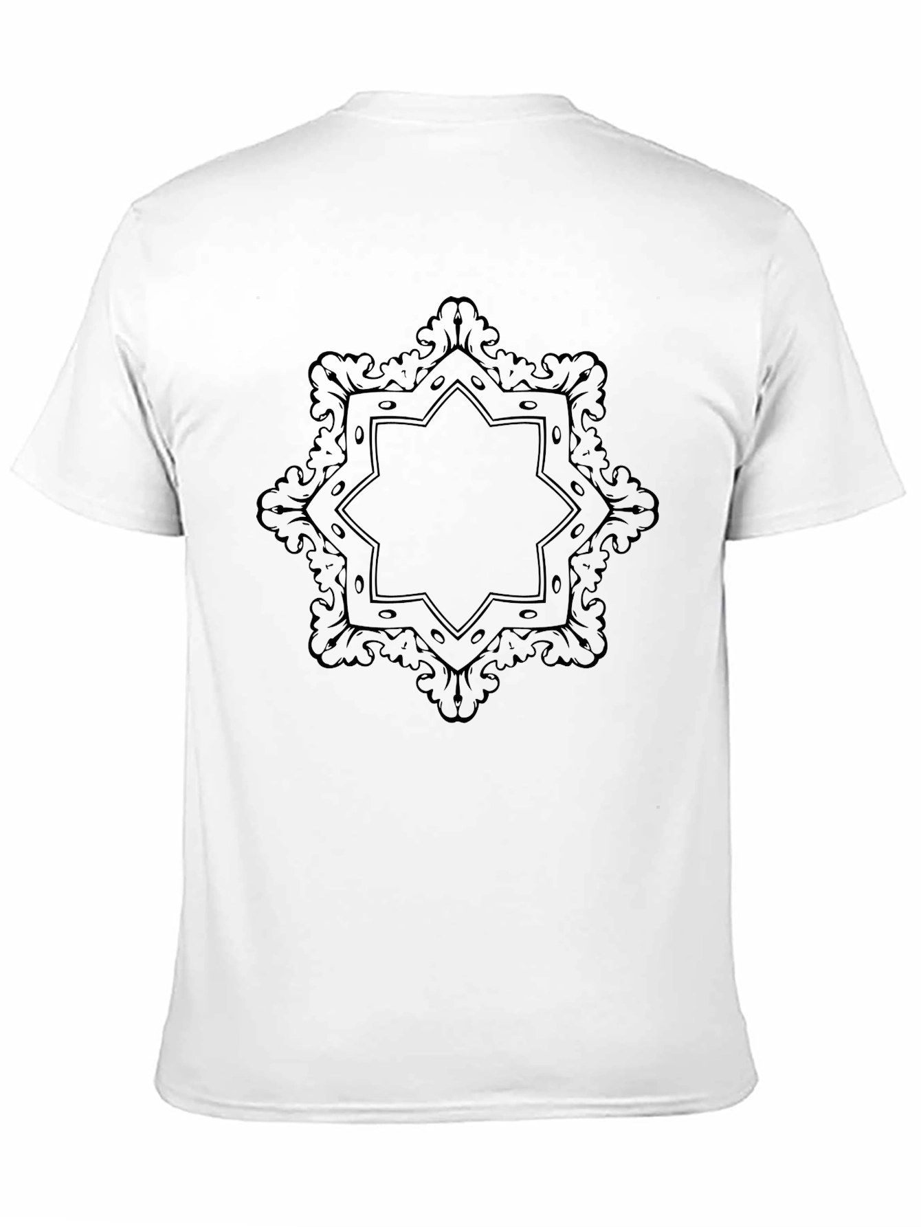 Black Graphic Tee - Ornamental Star Design