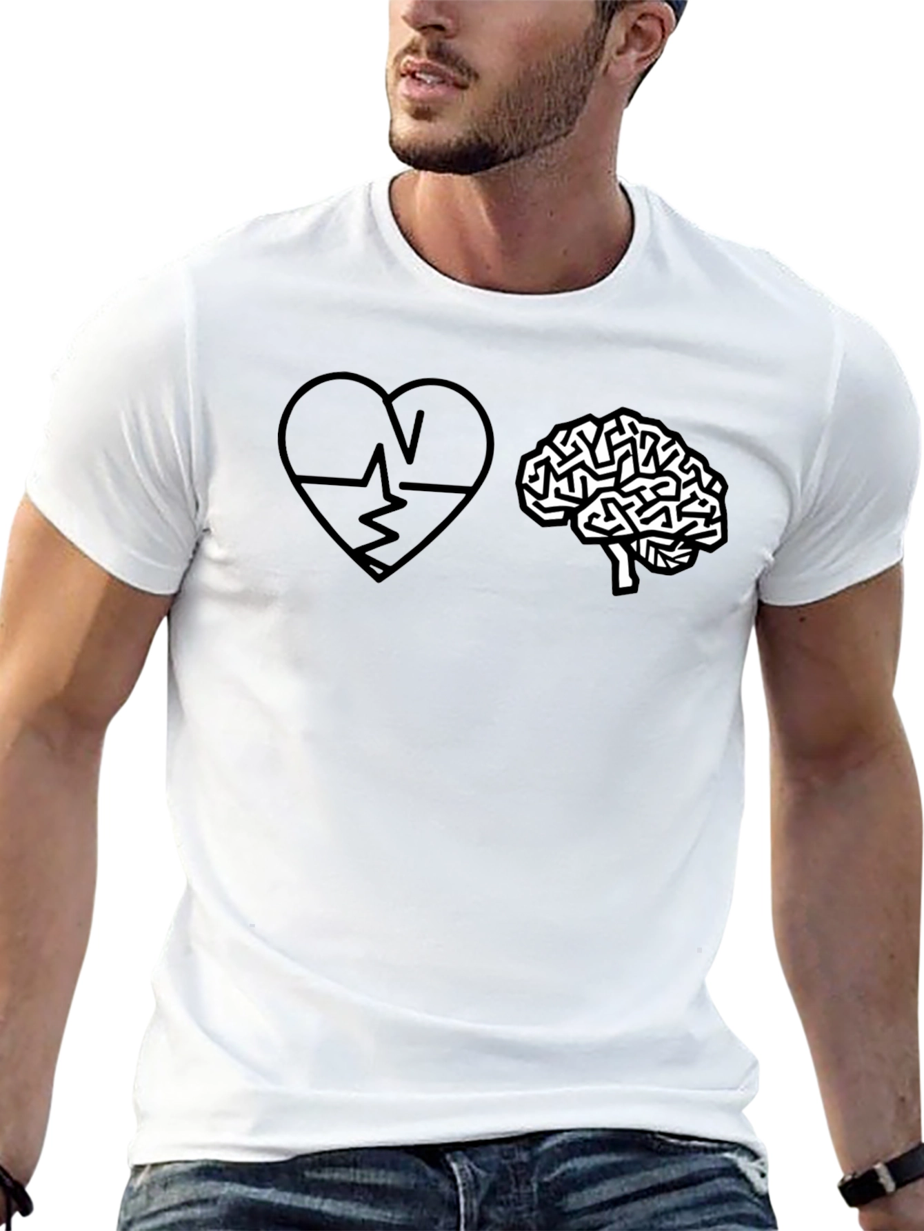 Heart vs. Brain Graphic T-Shirt