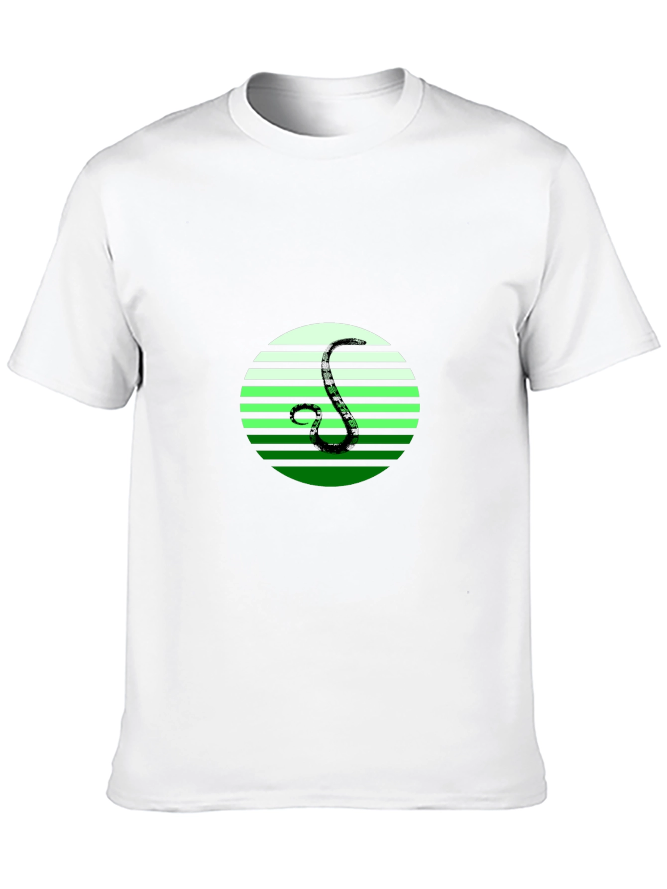 Green Snake Graphic Black T-Shirt