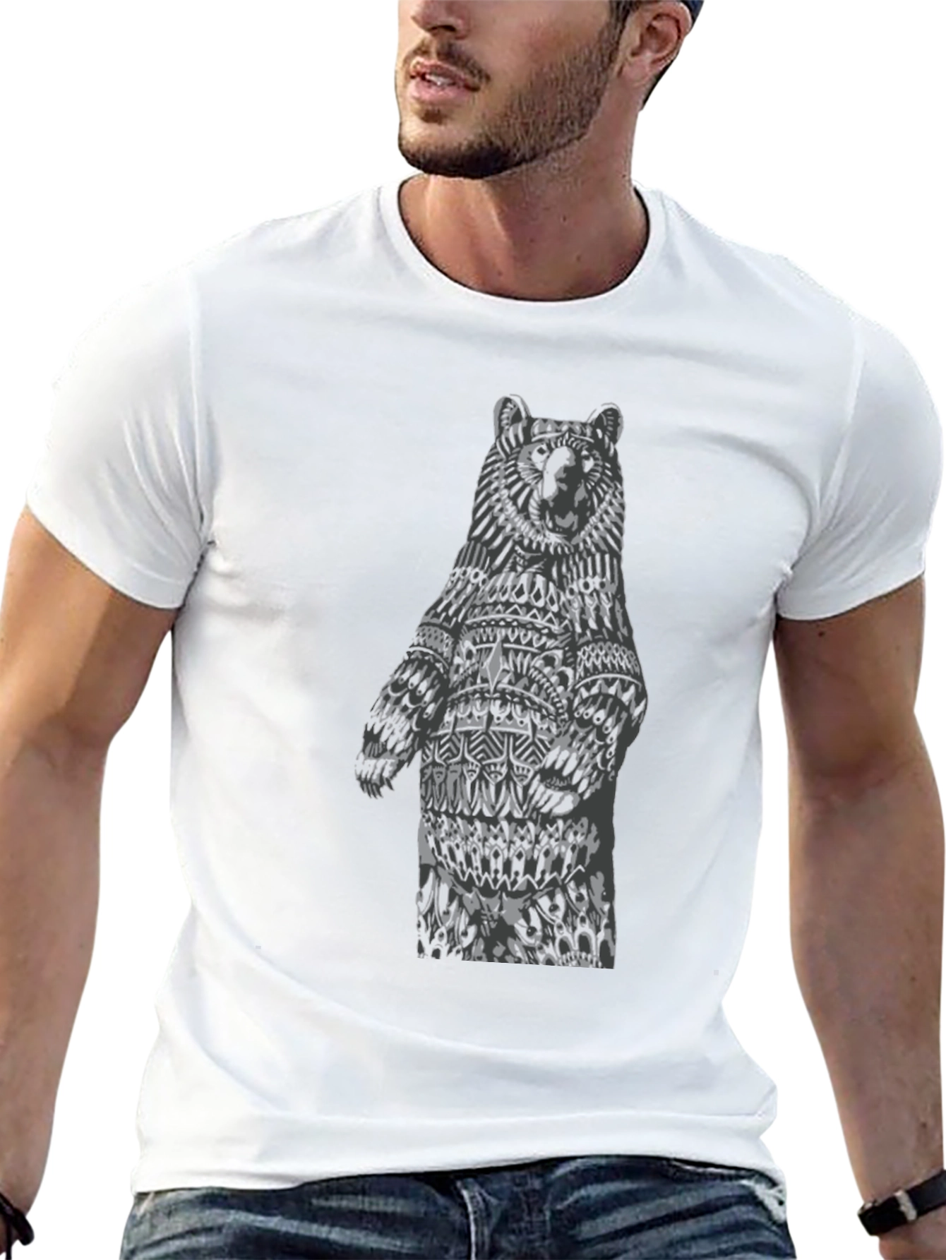 Bear Graphic Tee - Unique Black T-Shirt