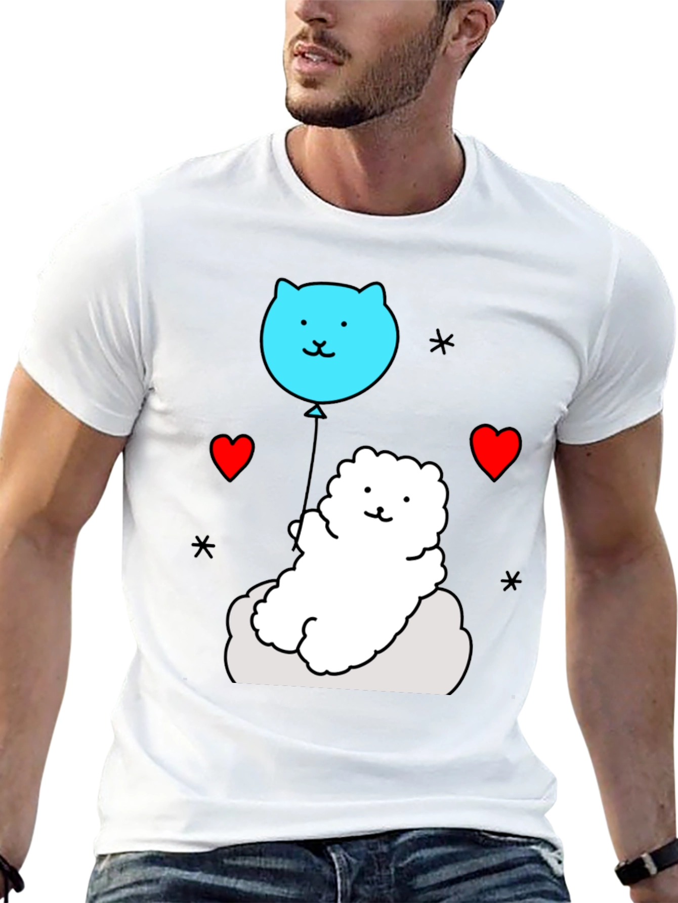 Cute Cloud Pup T-Shirt - Whimsical Design