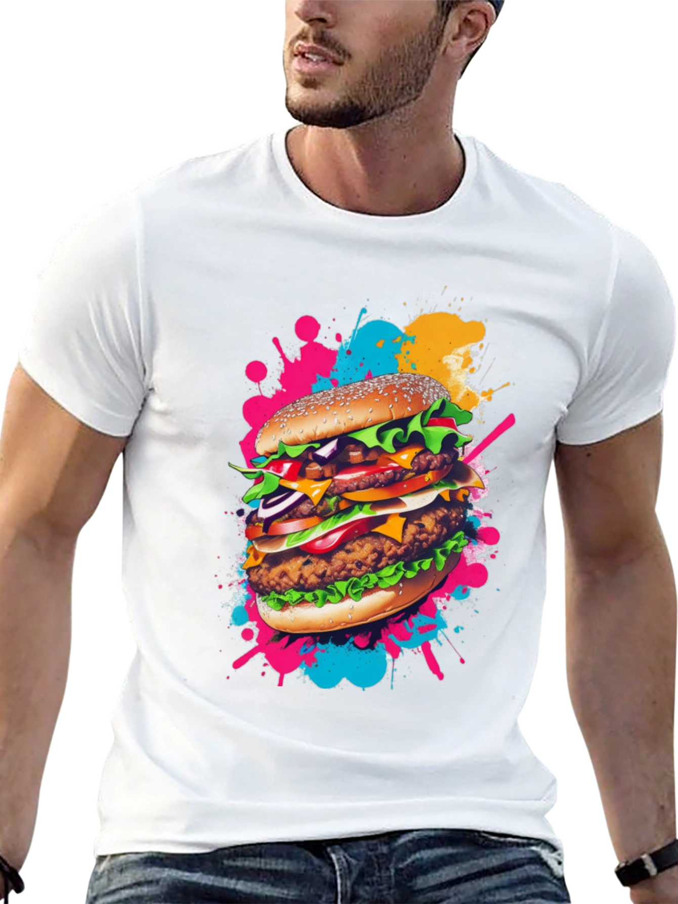 Burger Graphic Tee - Quirky Foodie Fashion