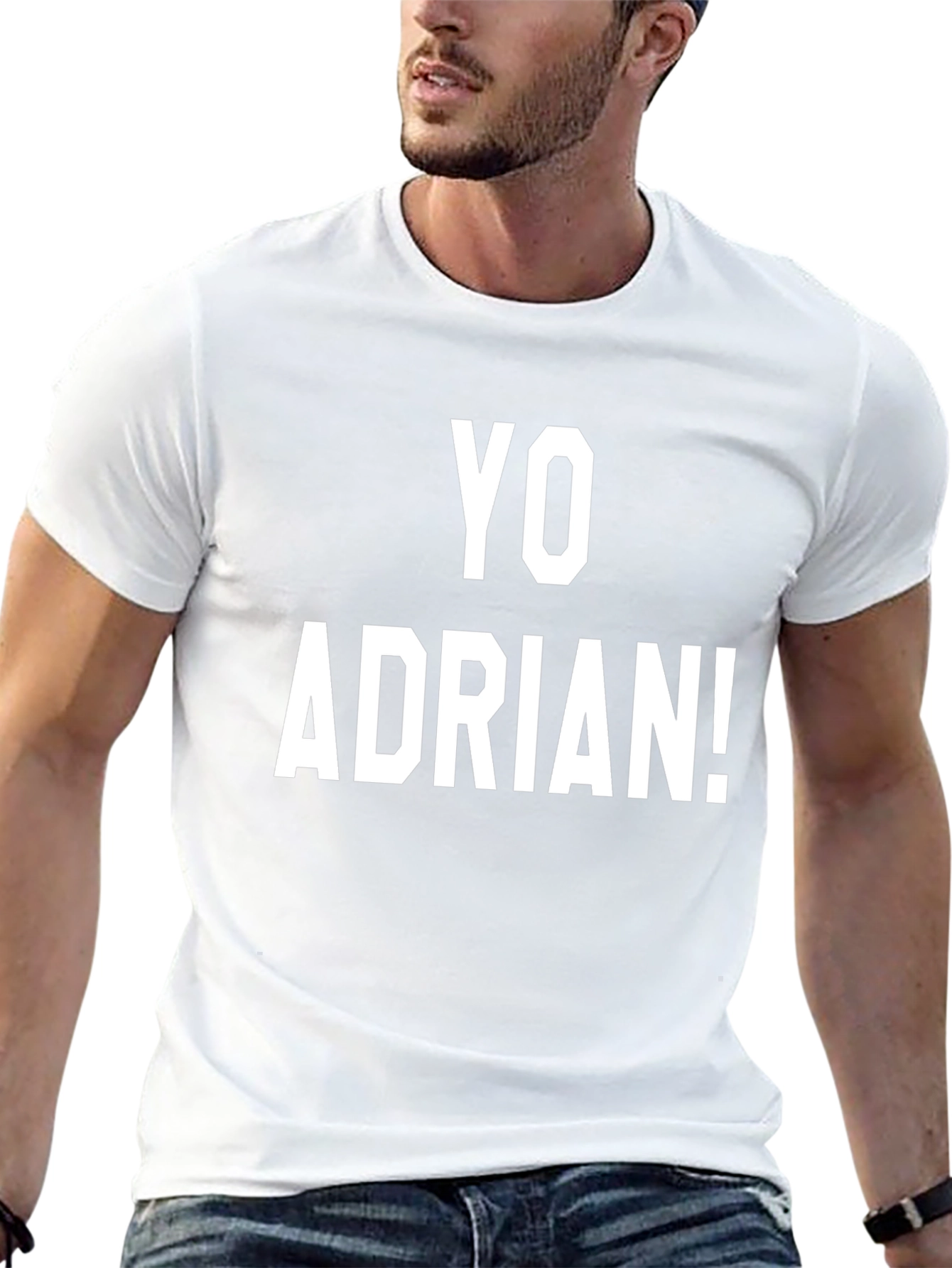 Yo Adrian! Graphic T-Shirt - Black Cotton Blend