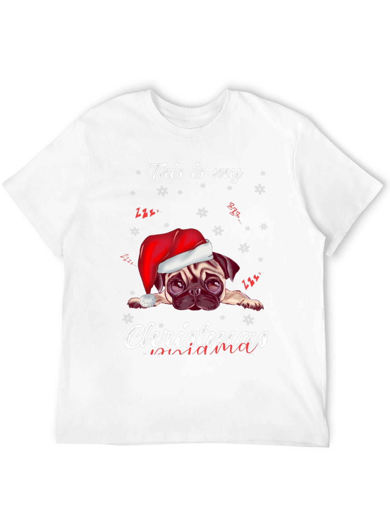Christmas Mama Pug Graphic Tee