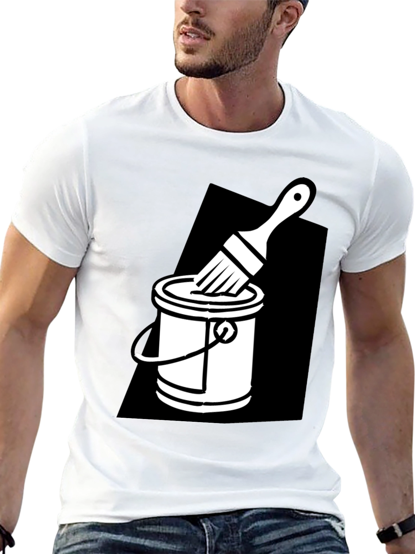 Paint Bucket Brush Graphic T-Shirt