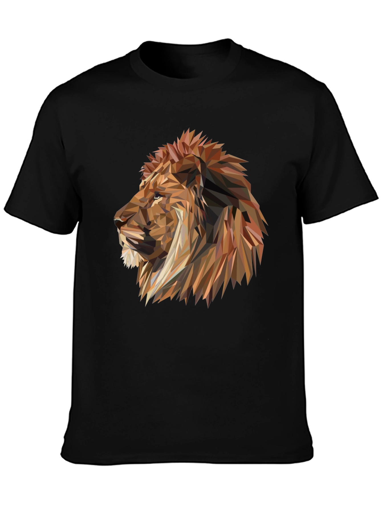 Geometric Lion Head Graphic Tee - Modern Streetwear