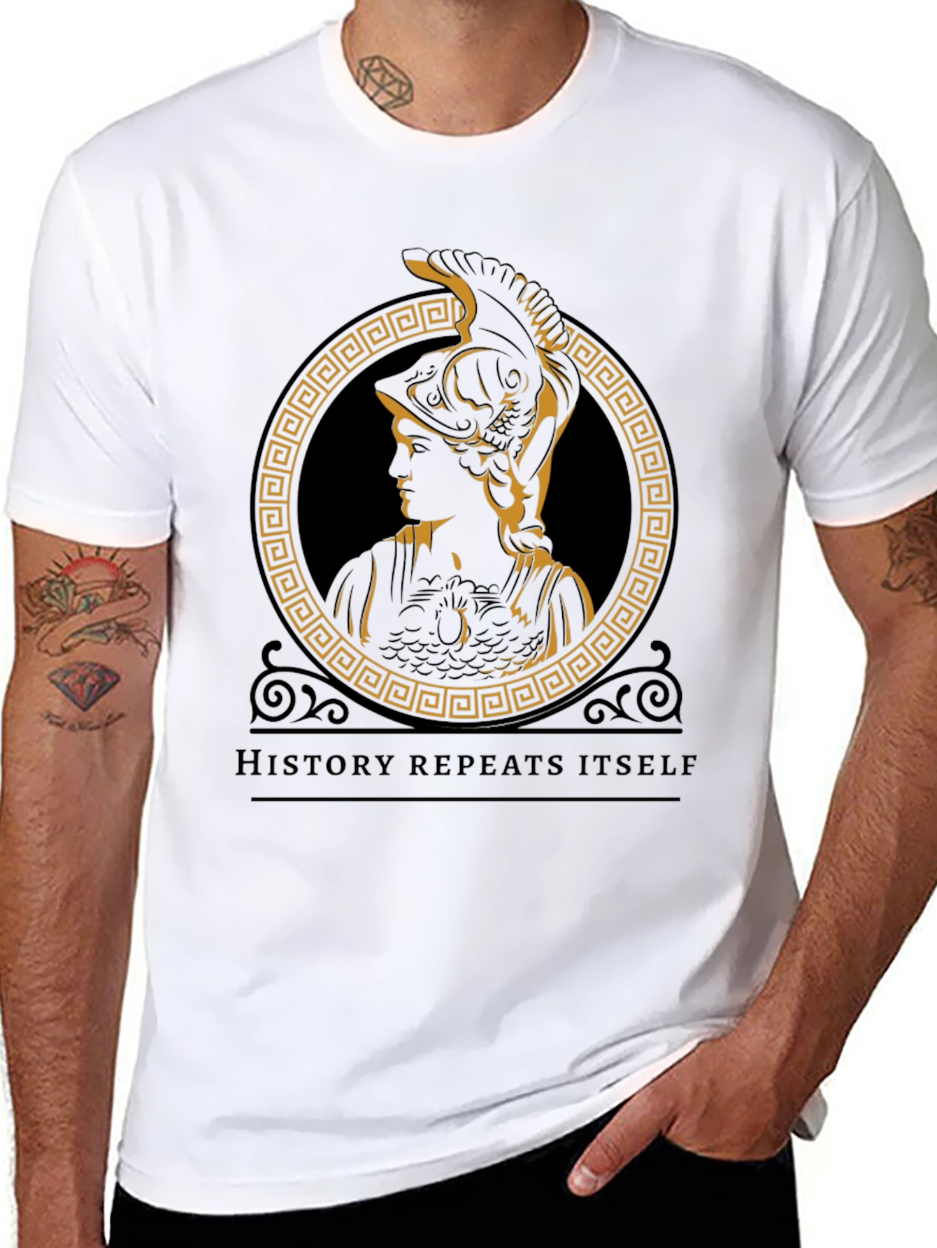 History Repeats T-Shirt - Greek Goddess Athena Design