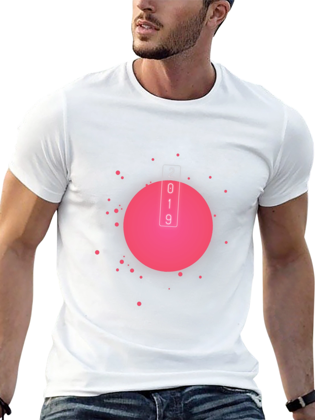Retro Pink Circle Black T-Shirt - 2019 Design